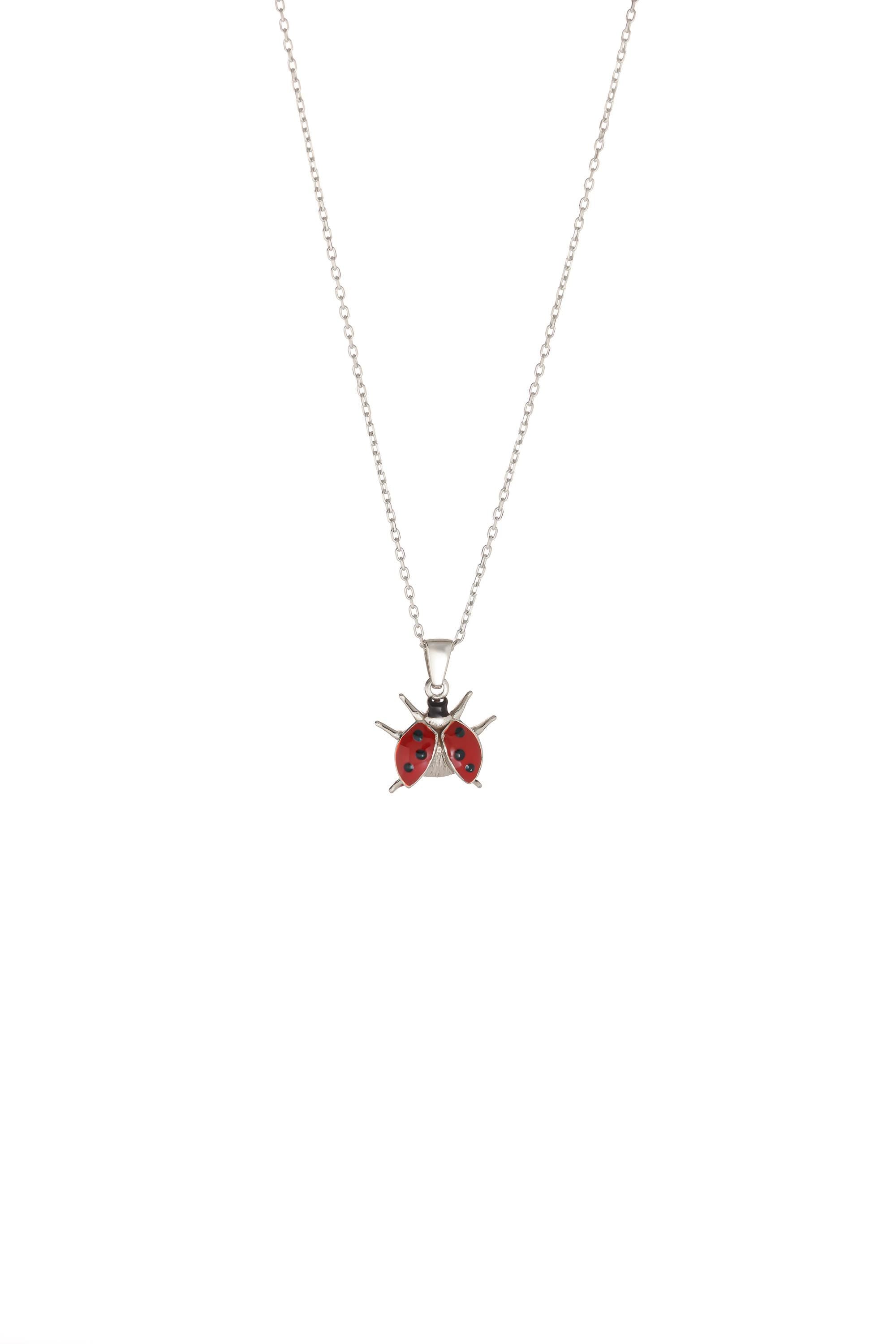 14K Solid Gold Ladybug Necklace
