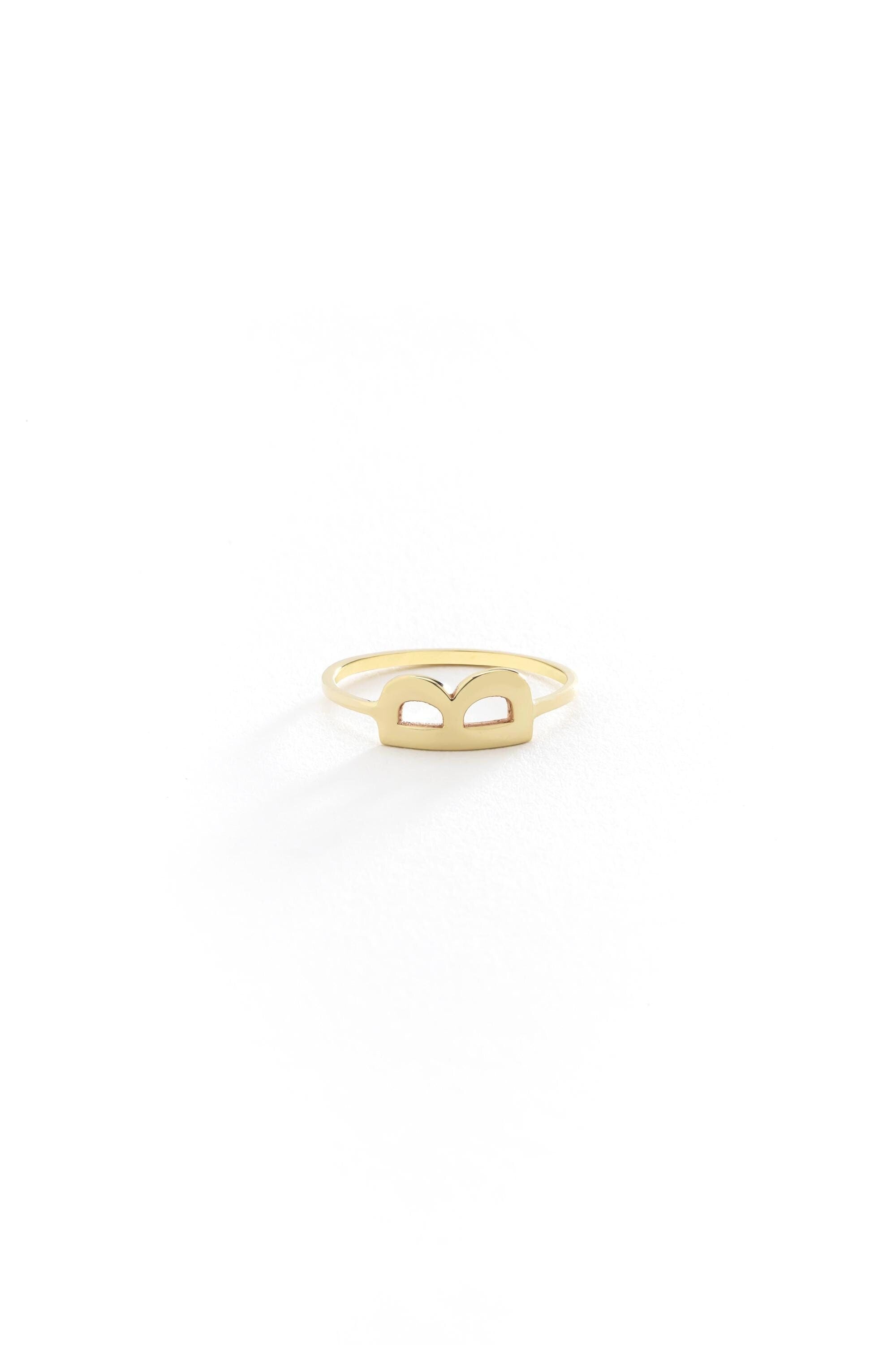 14k Solid Gold Initial Ring