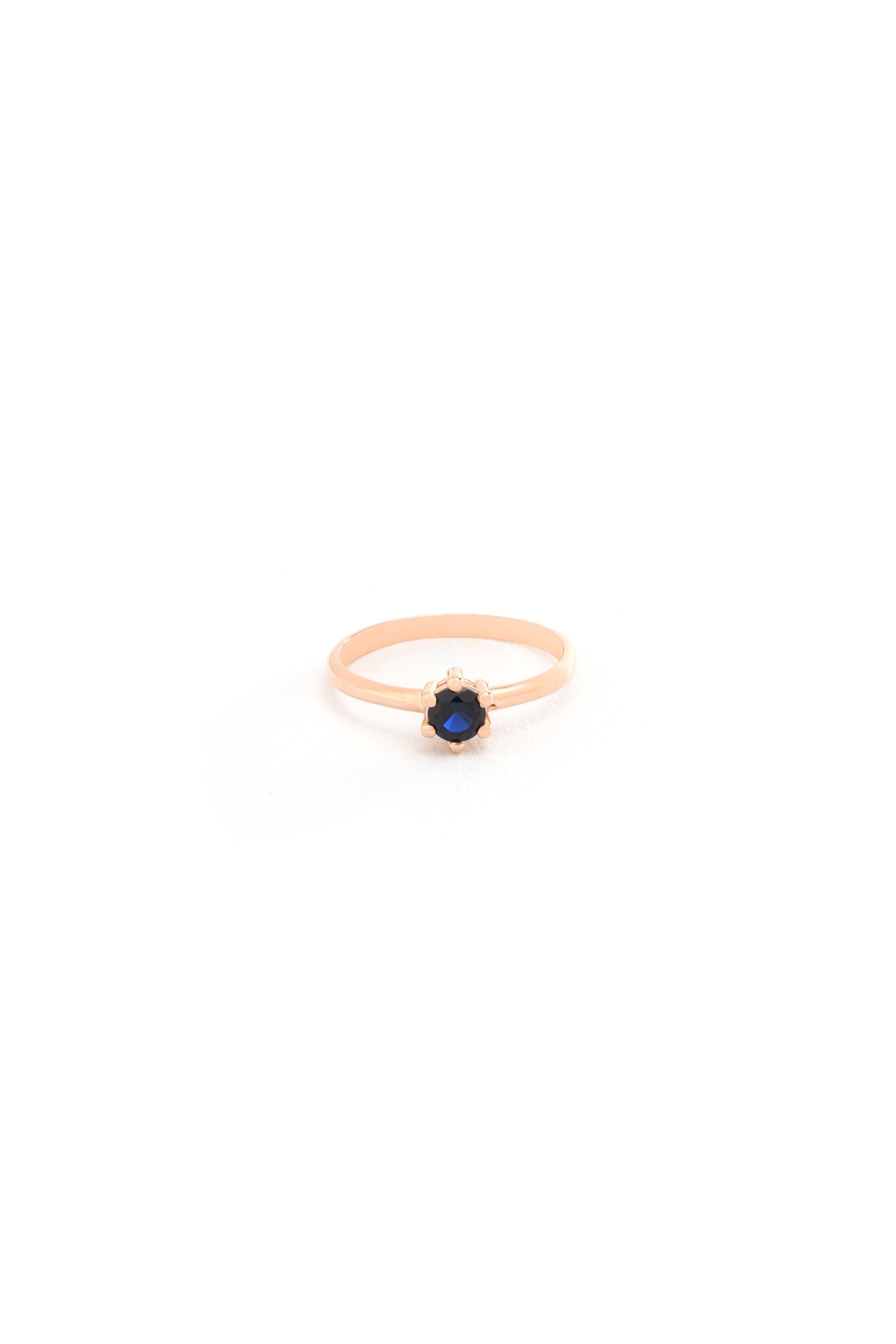 14k Dainty Sapphire Solitaire Ring