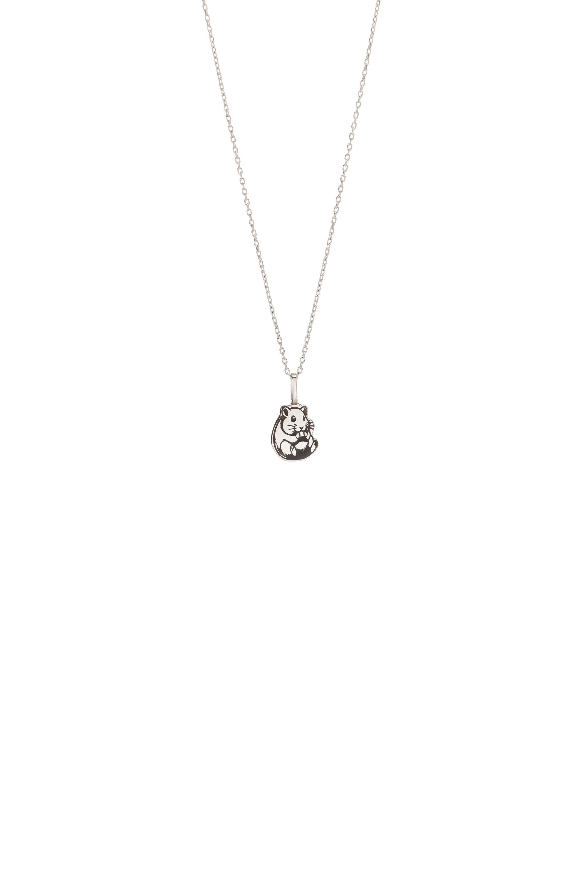 14K Urn Solid Gold Hamster Necklace