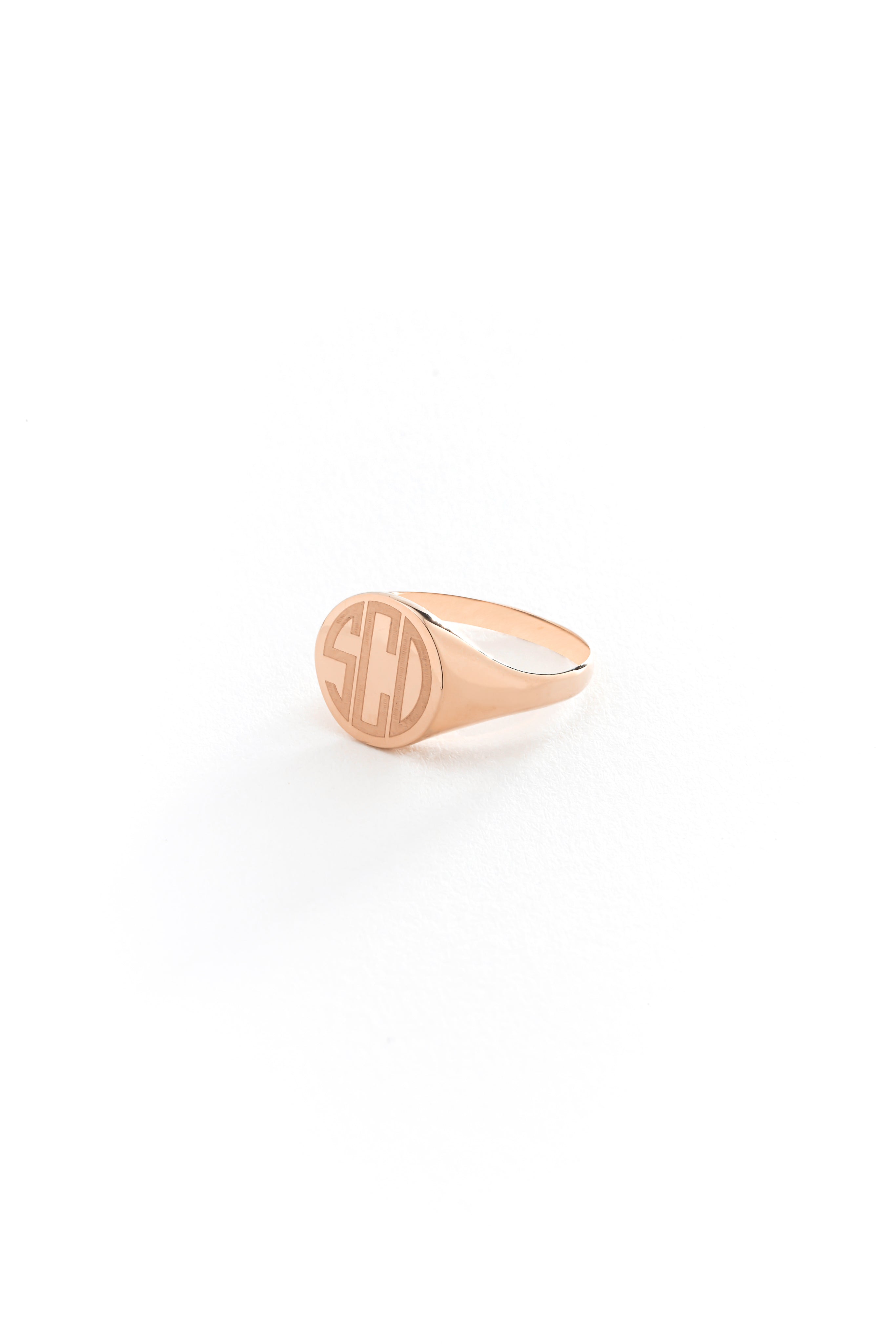 14k Gold Large Signet Ring