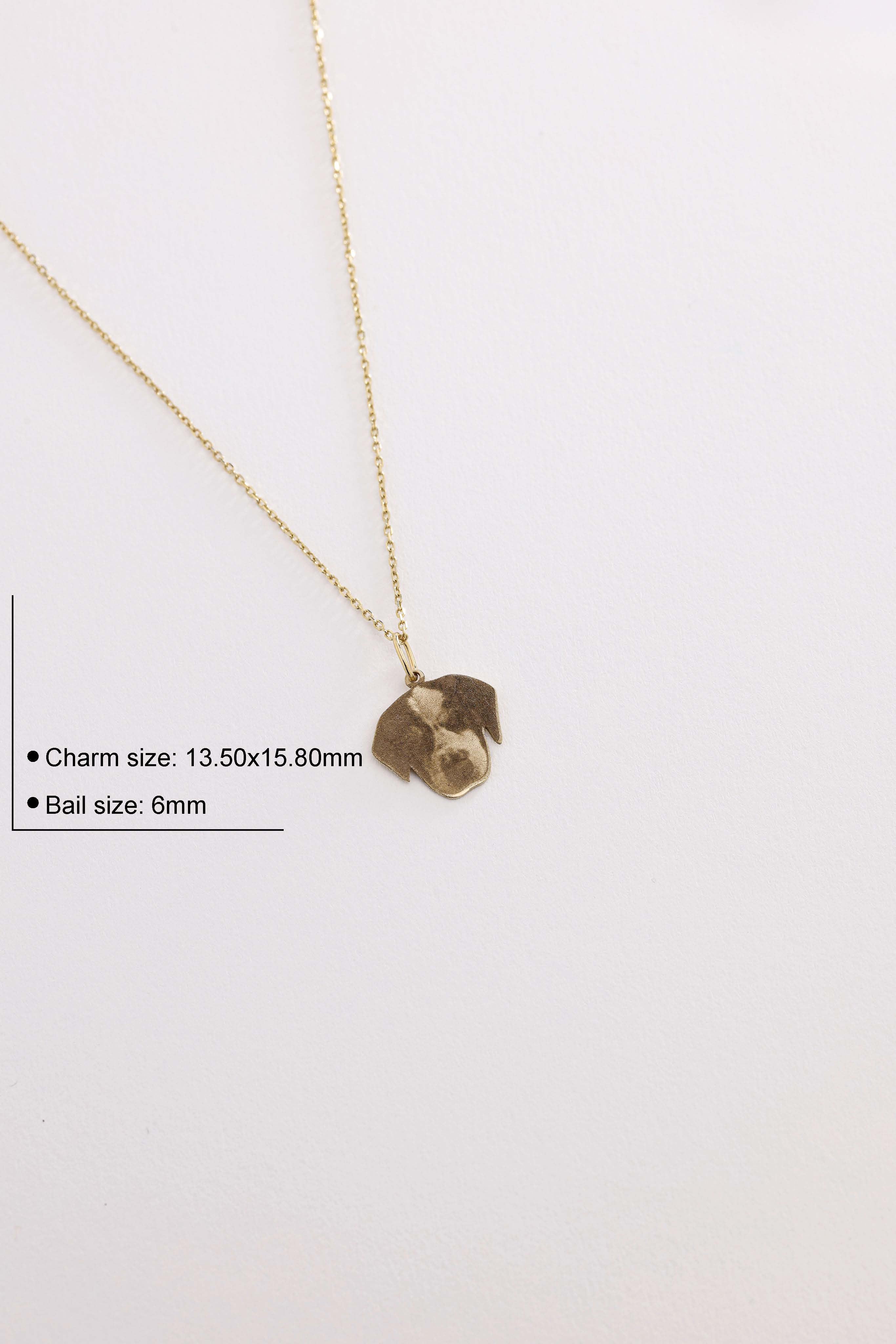 14k Gold Puppy Charm Necklace