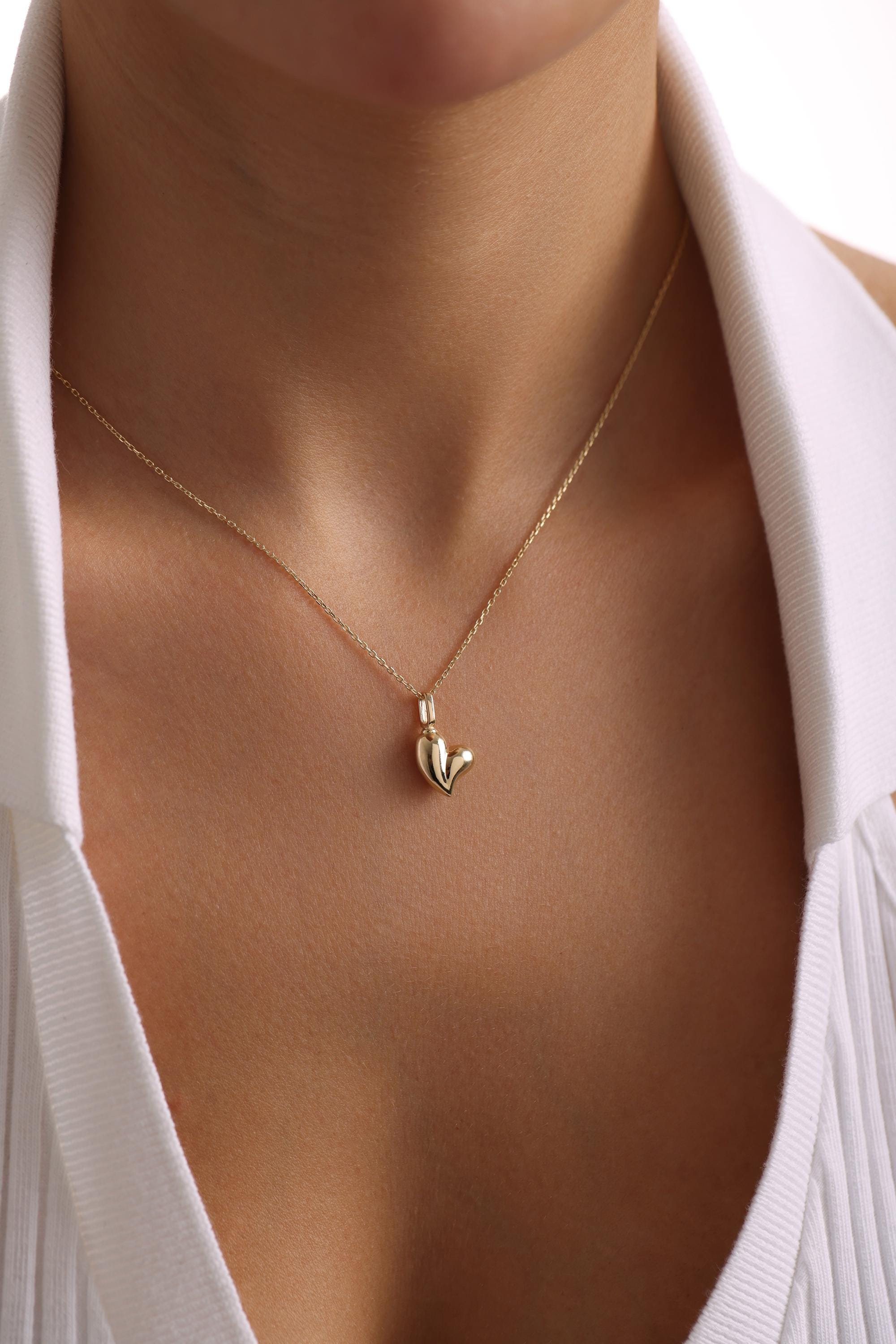 14K Gold Heart Urn Pendant