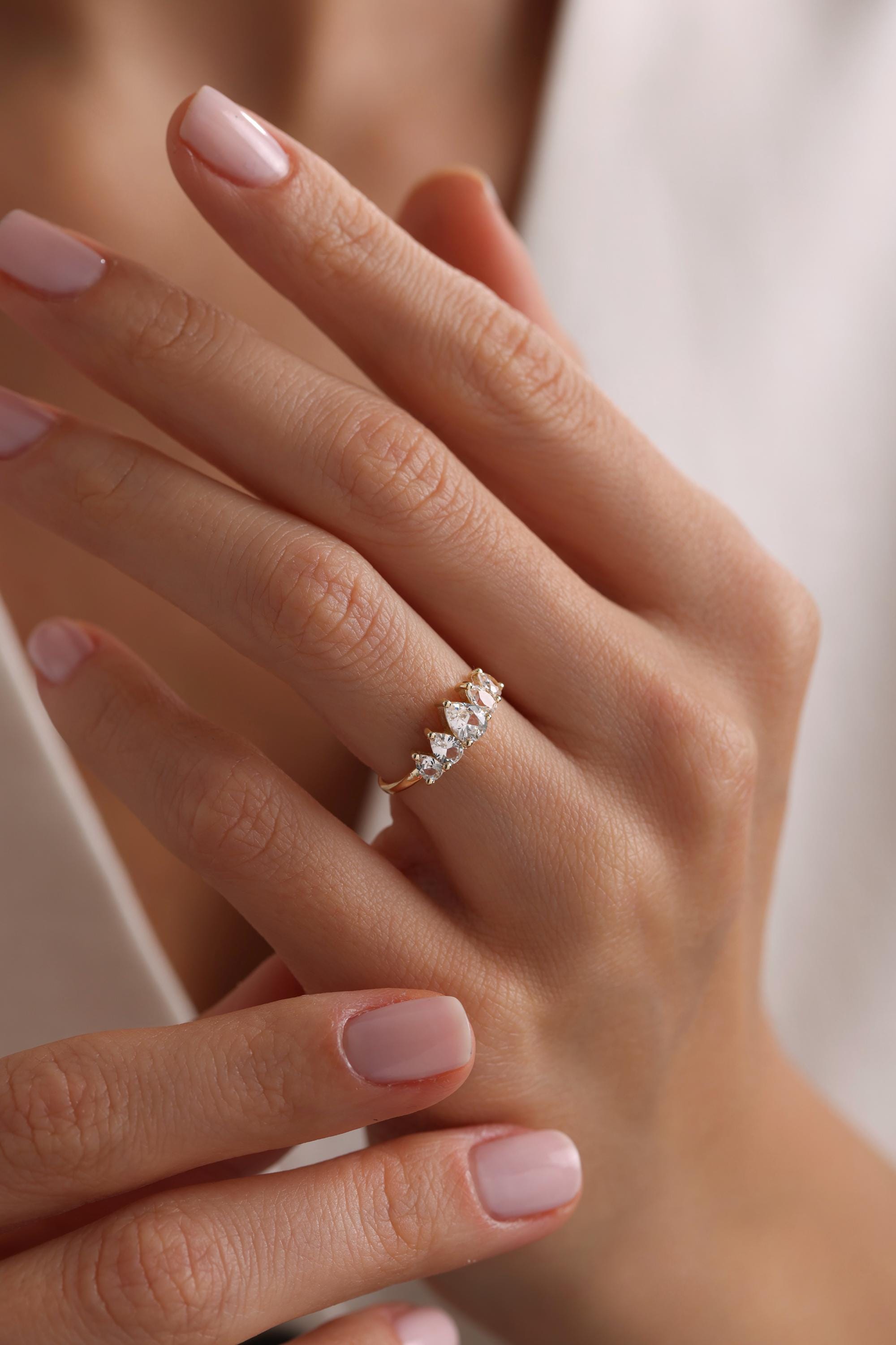 14k Gold Pear Engagement Ring