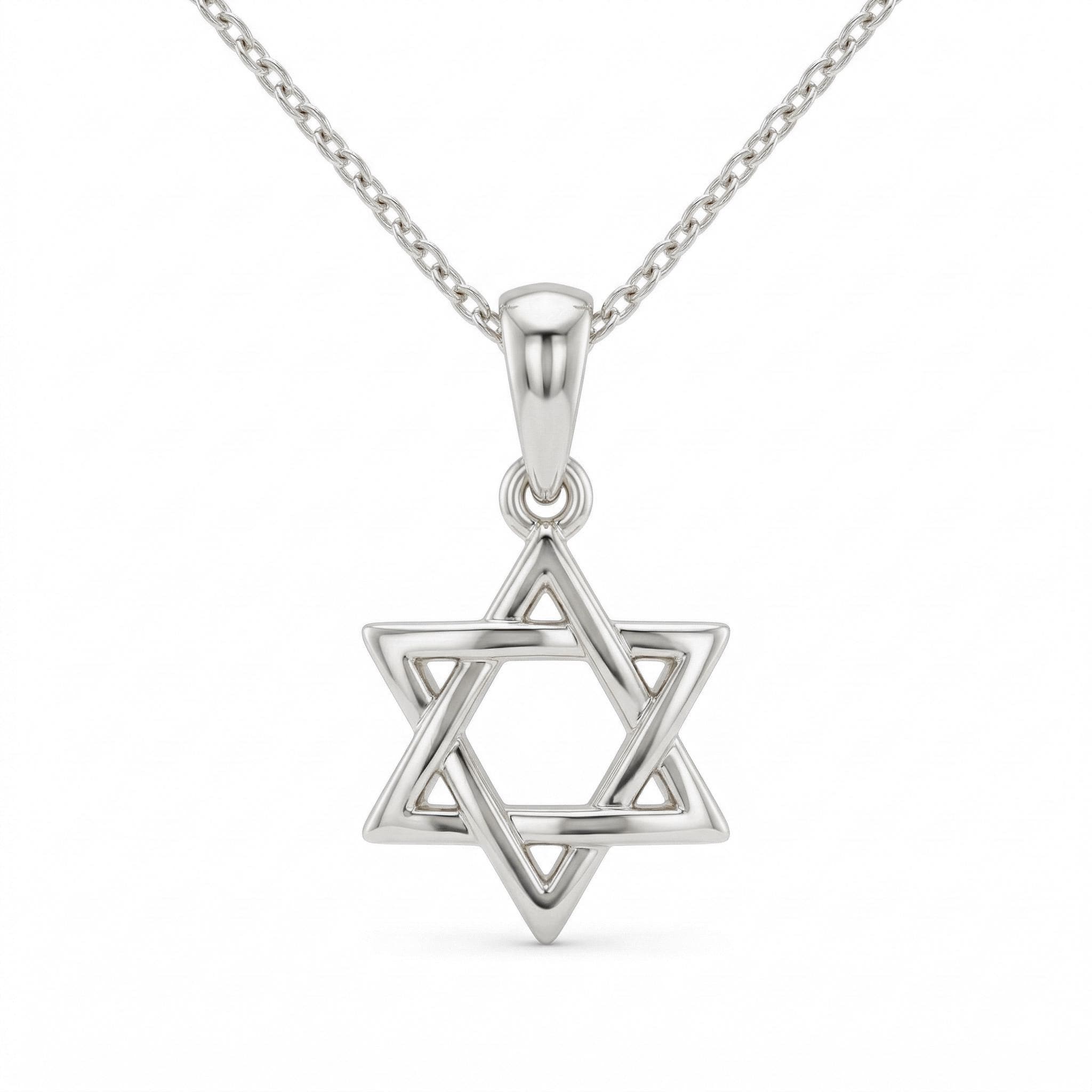 14K Gold Star of David Necklace Minimal Jewish Star Pendant