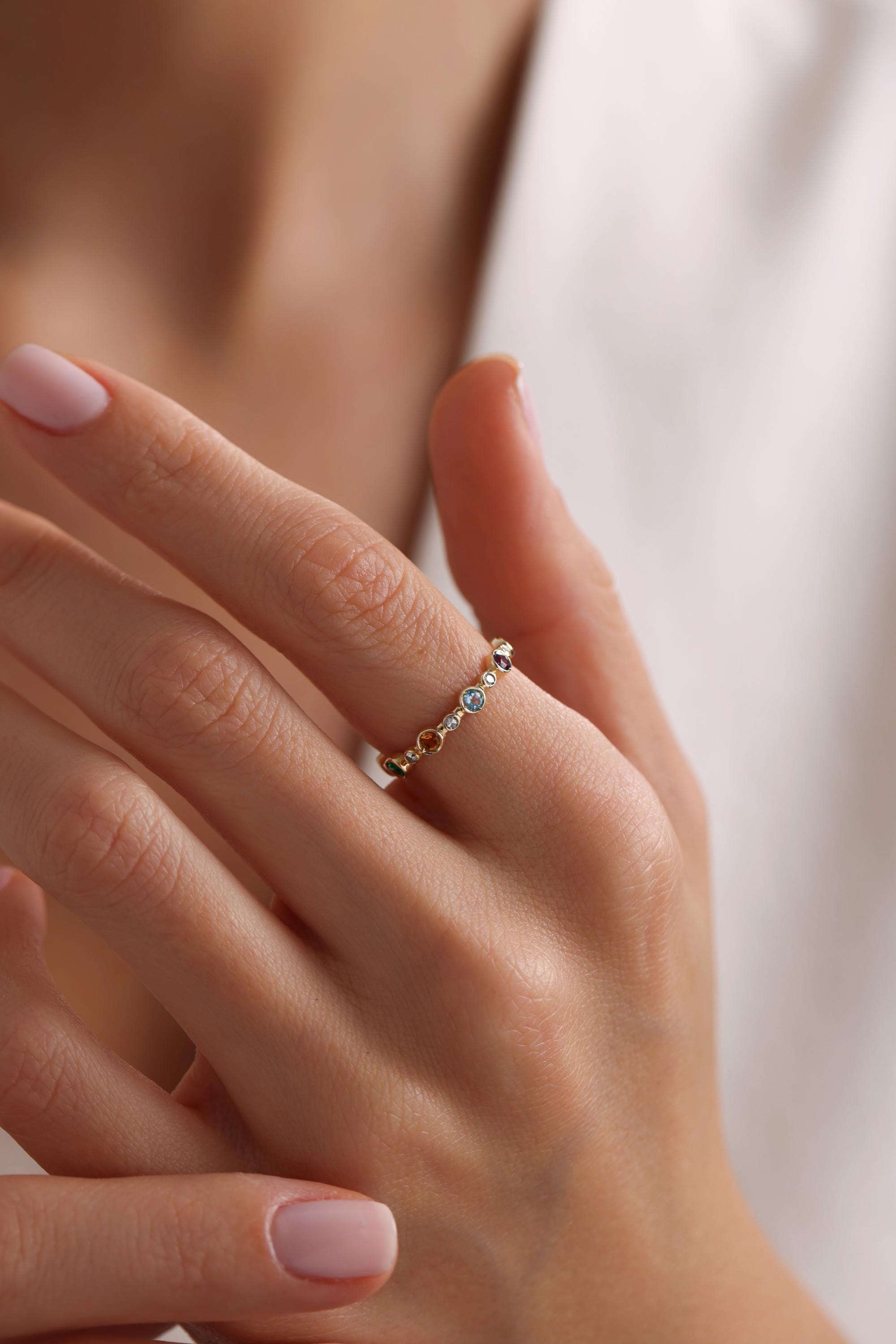 14k Gold Family Birthstone Ring