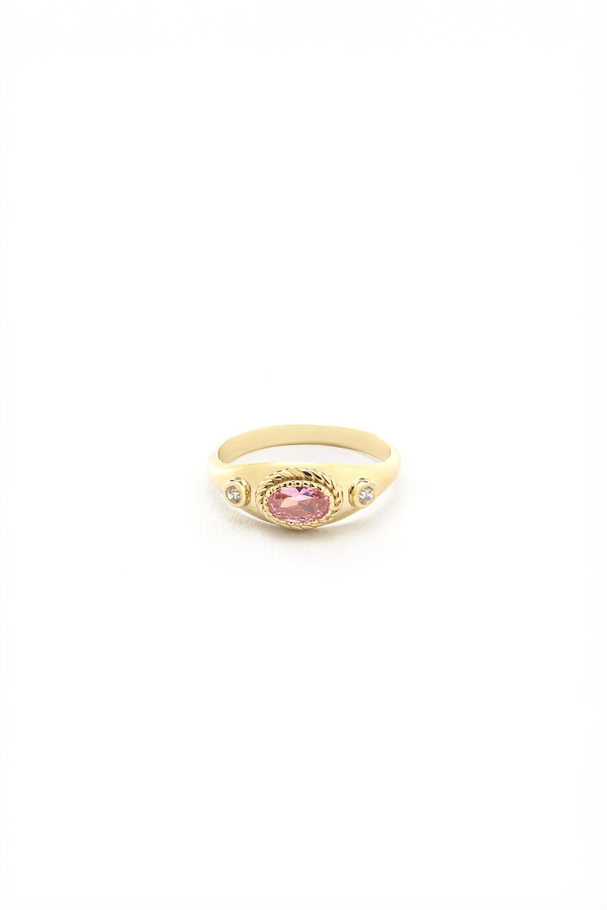 14K Gold Pink Tourmaline Ring