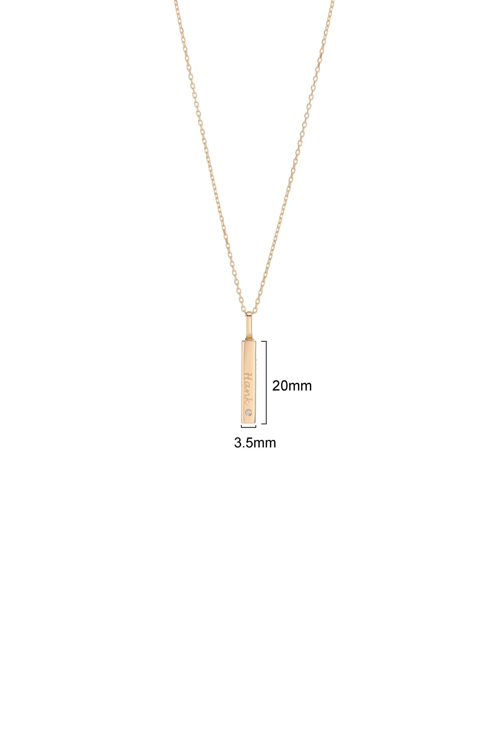 14K Gold Bar Urn Necklace with Gemstone