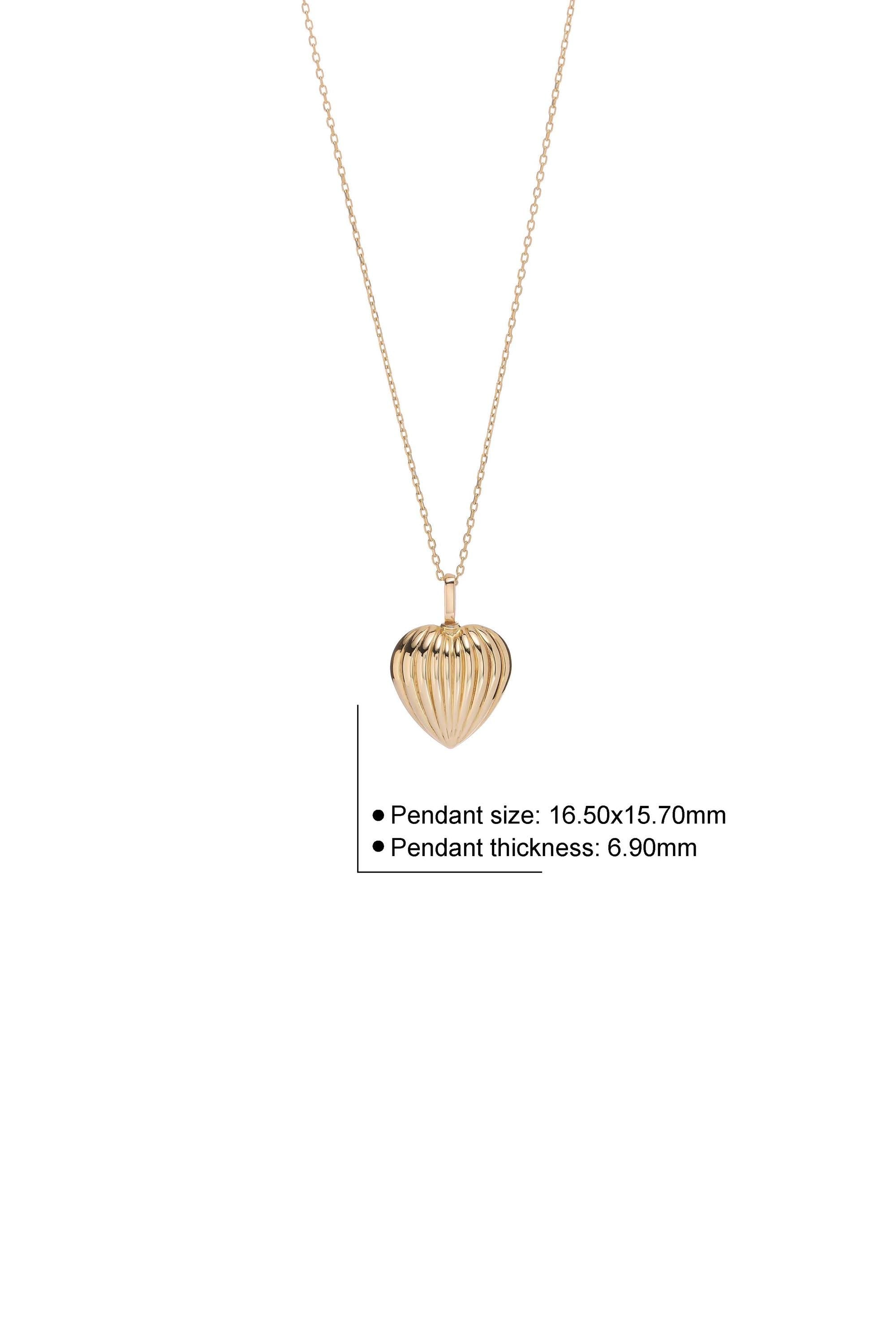 Solid Gold Heart Urn Necklace