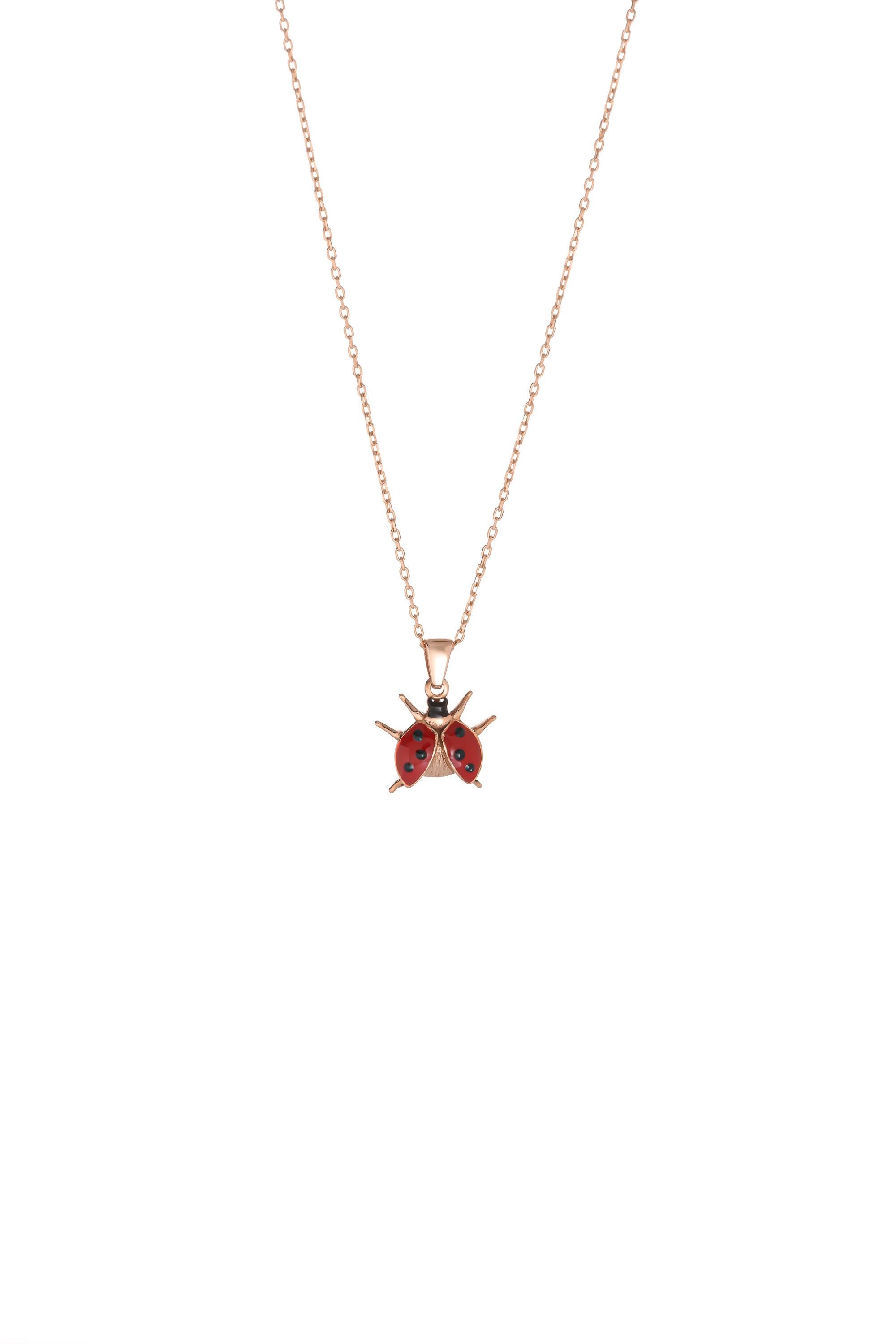 14K Solid Gold Ladybug Necklace