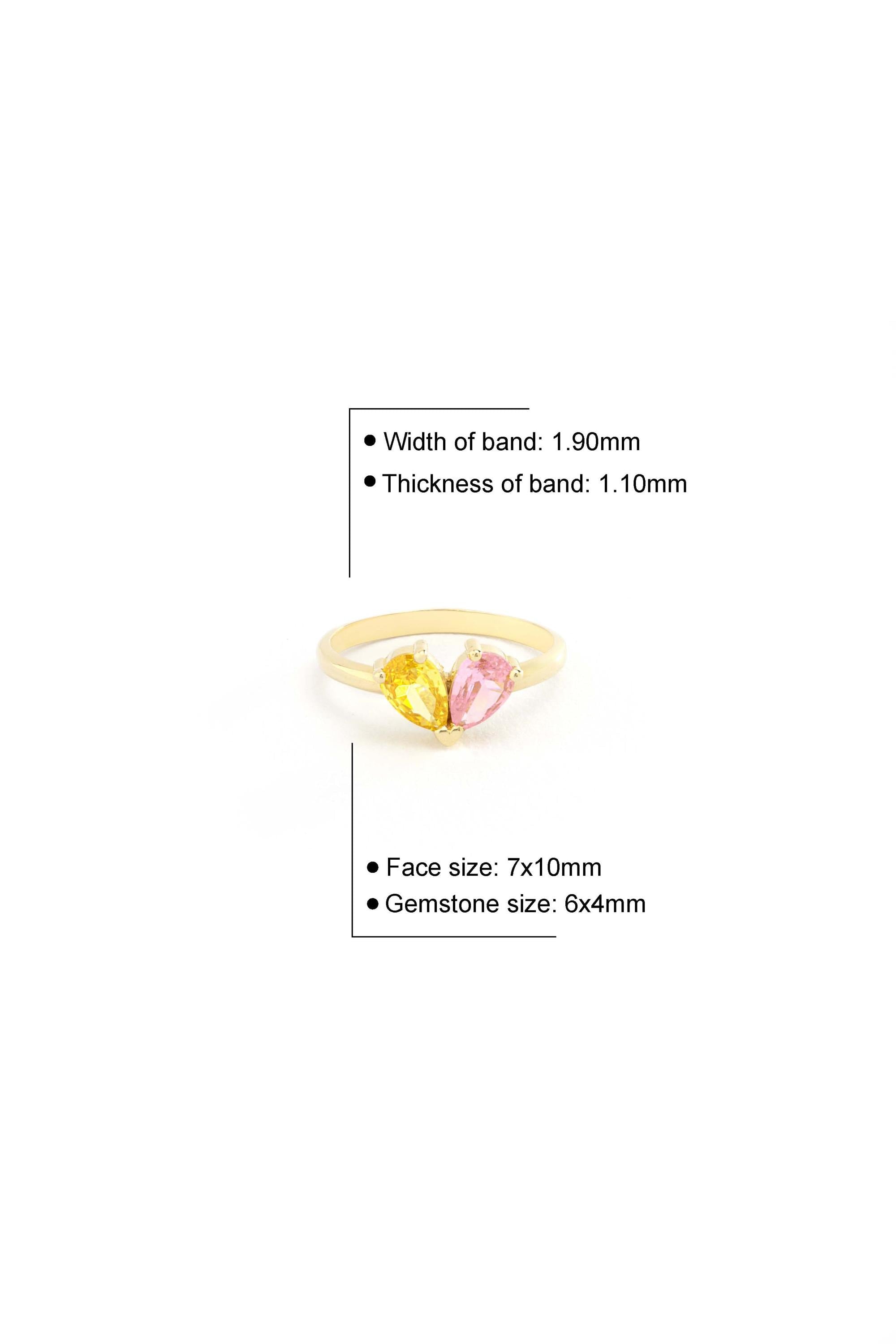 14K Gold Dual Pear Toi Et Moi Ring