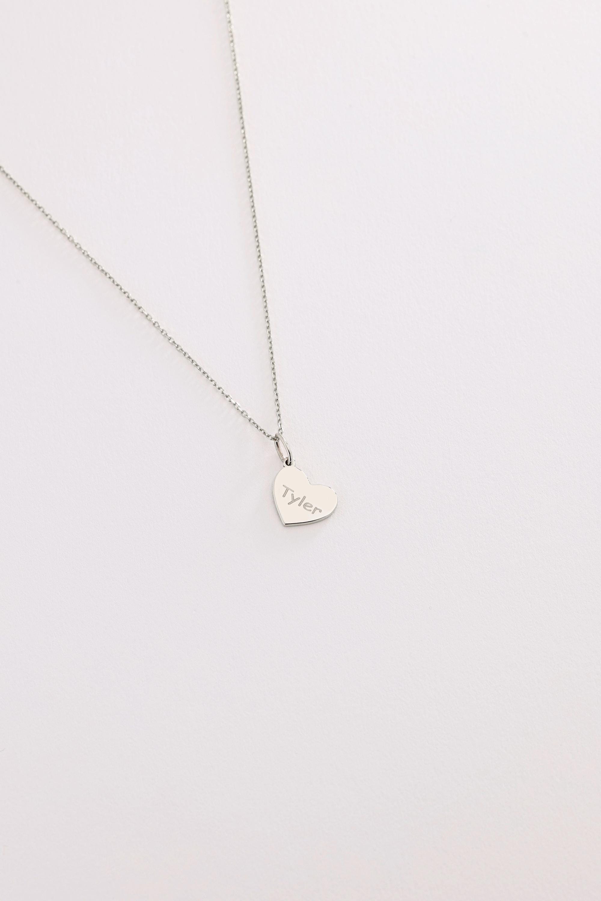 14K Solid Gold Heart Necklace
