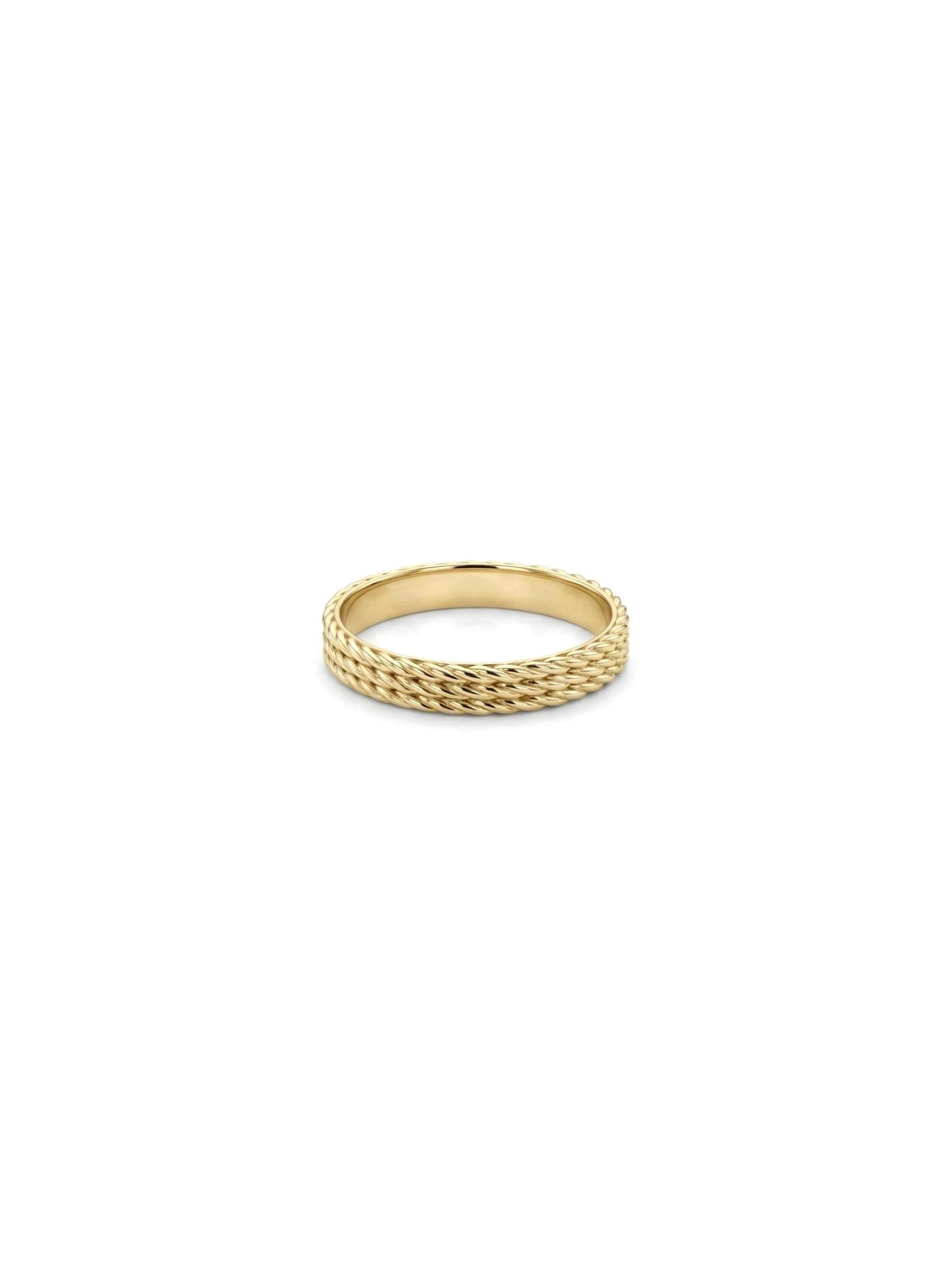 14K Gold Textured Stacking Ring Minimal Dainty Everyday Band