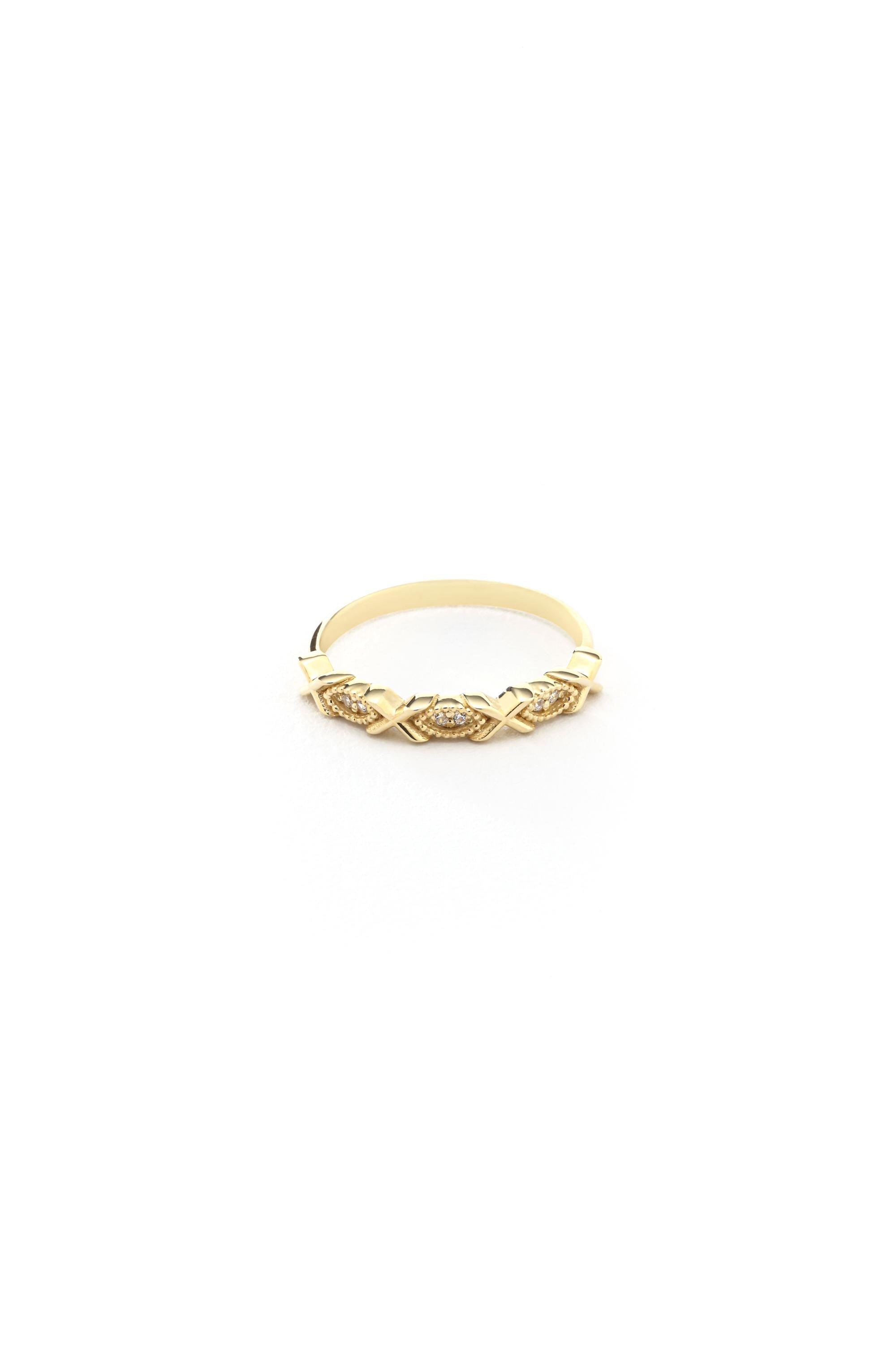 14K Solid Gold XOXO Ring
