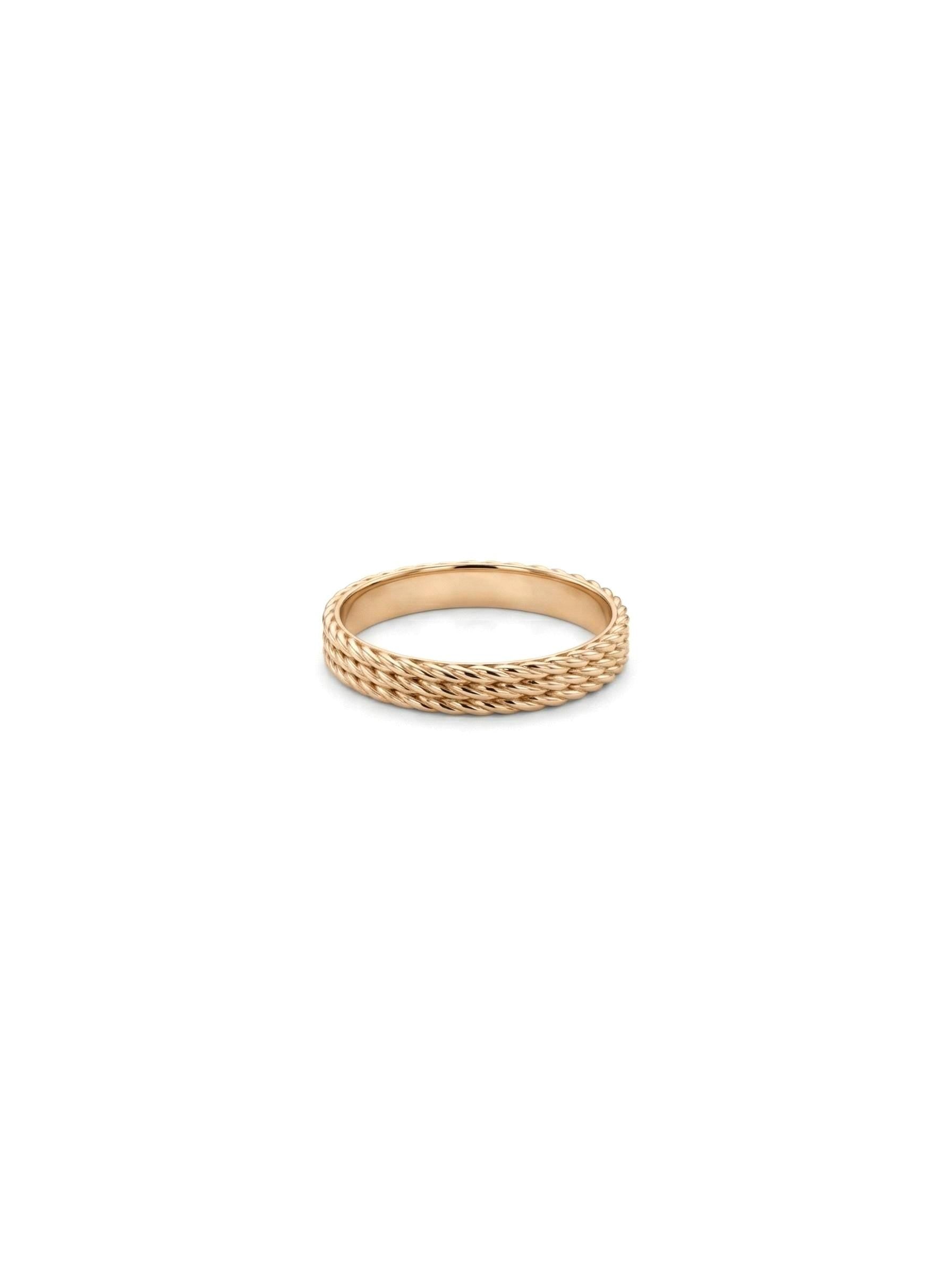 14K Gold Textured Stacking Ring Minimal Dainty Everyday Band