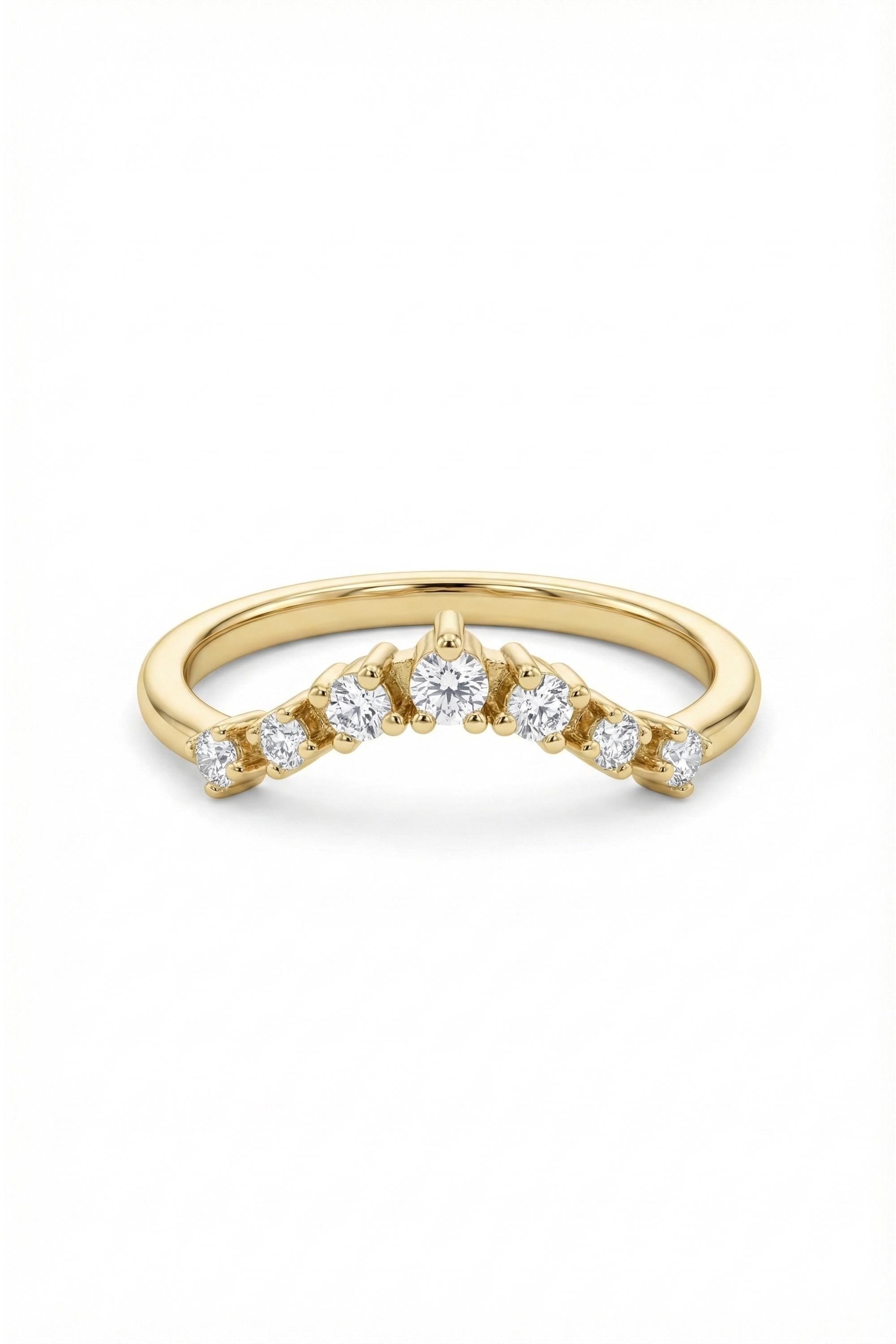 14K Gold Graduated Curve Diamond Band
