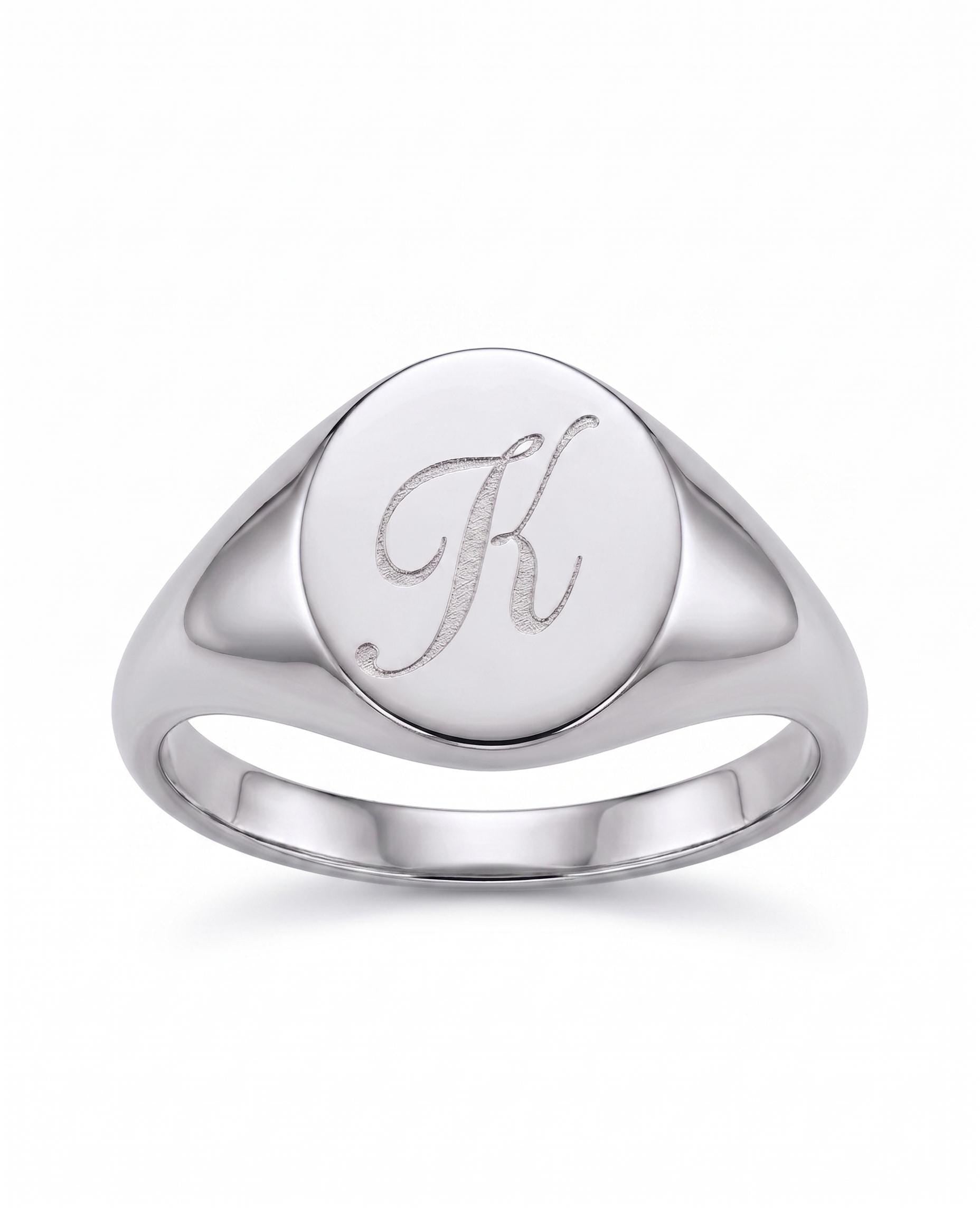 14K Personalized Gold Signet Ring