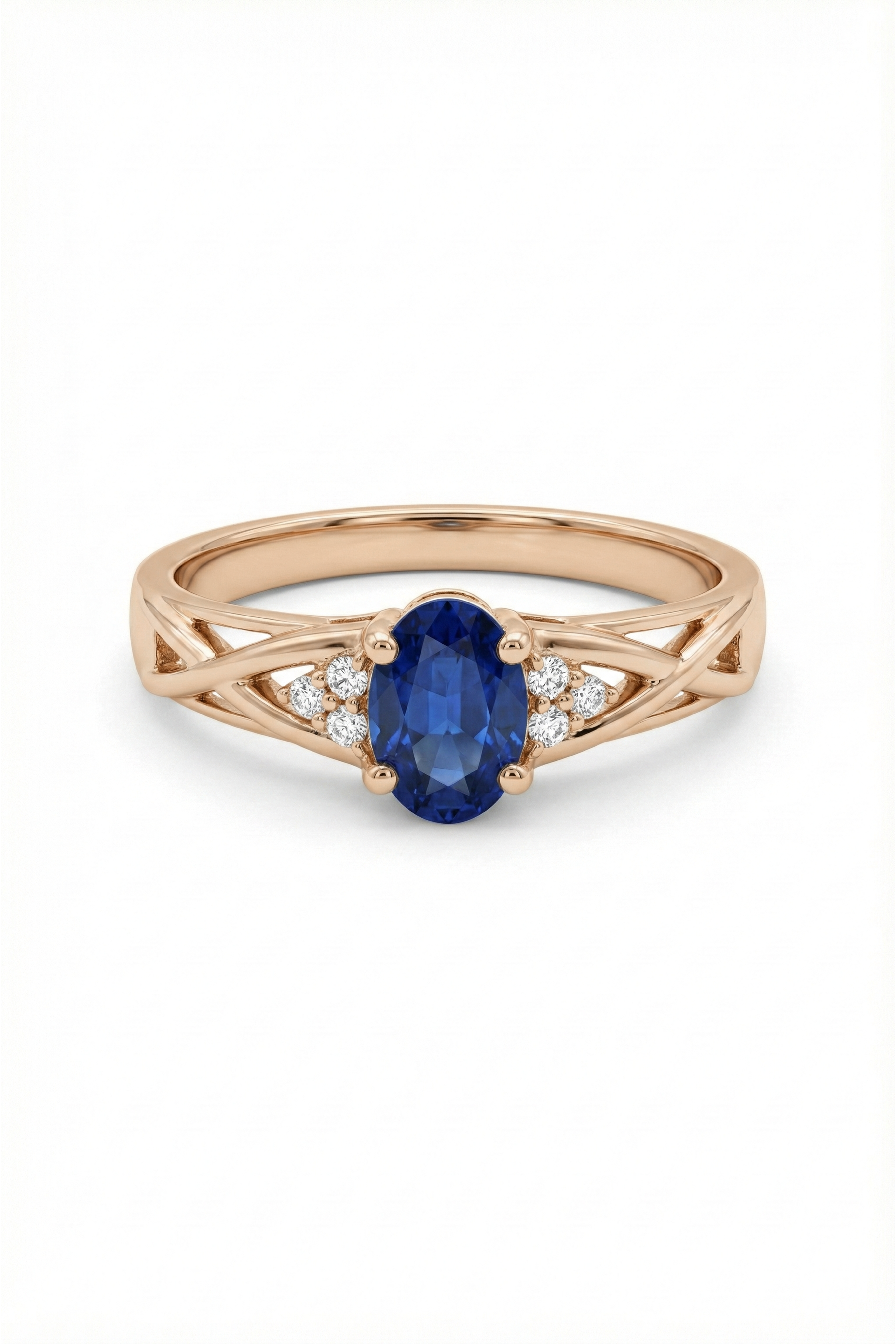 14k Gold Serpentis Blue Sapphire Ring
