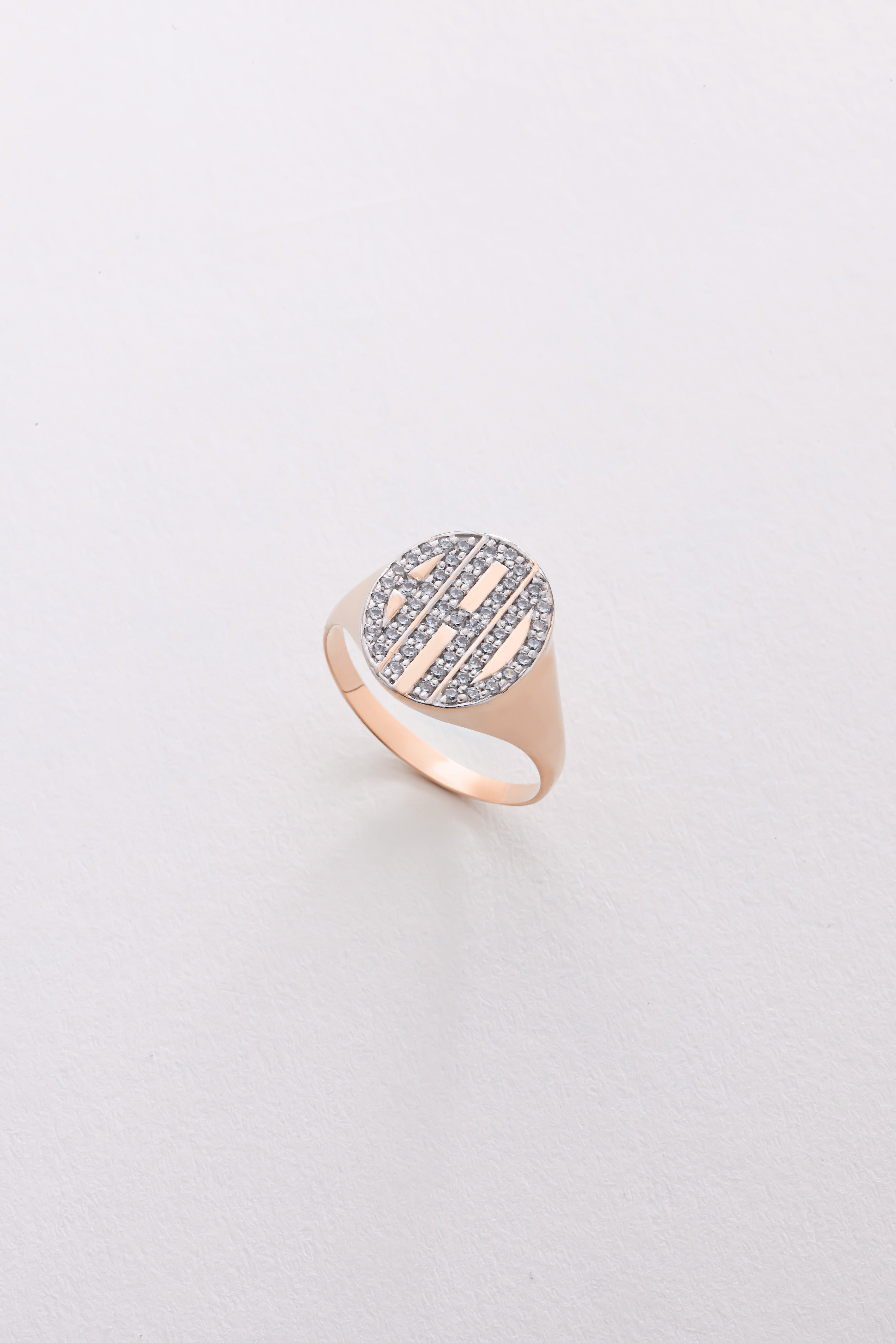 14k Gold Initial Signet Ring