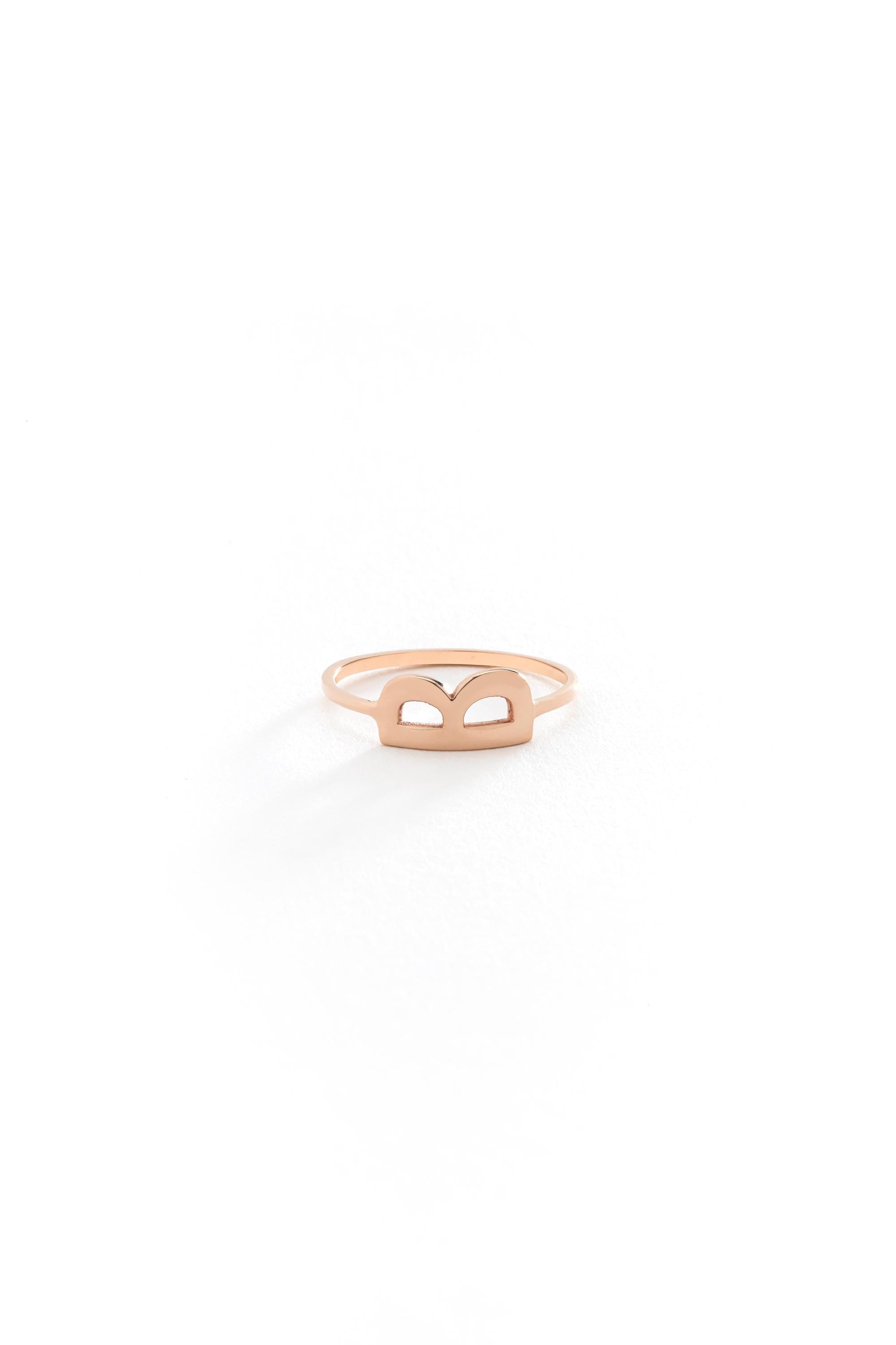 14k Solid Gold Initial Ring