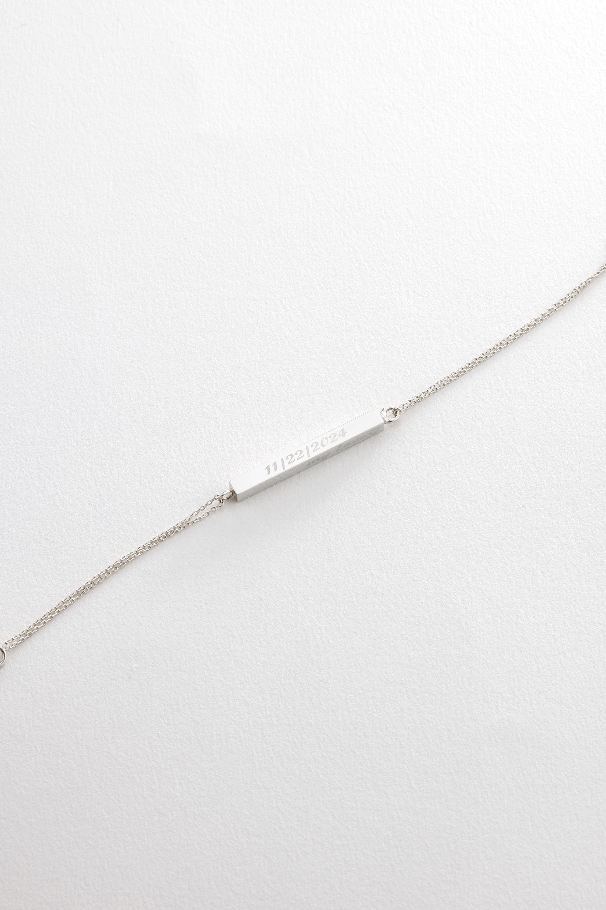 14K Real Gold 3D Urn Bar Bracelet