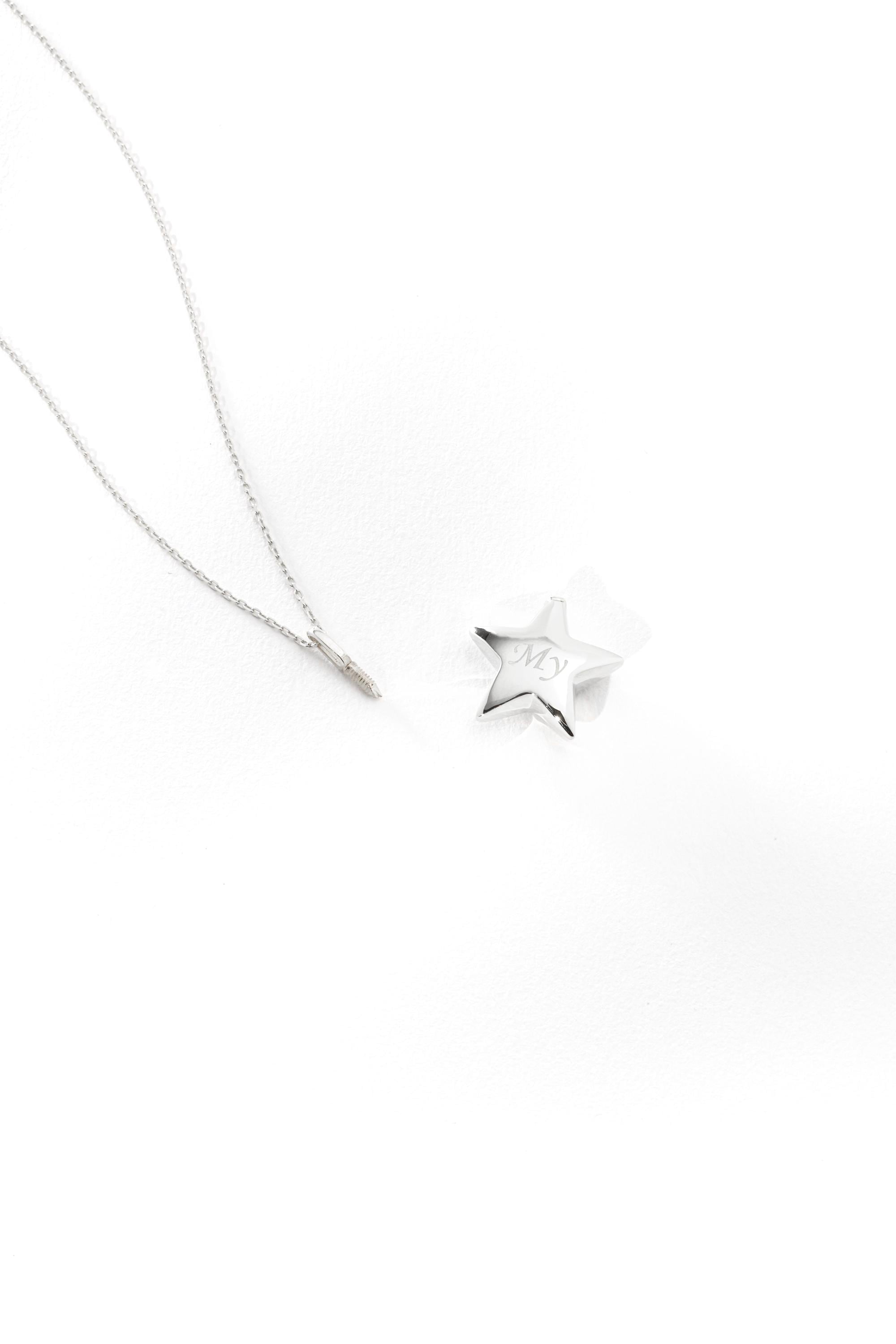 14K Solid Gold Star Urn Necklace