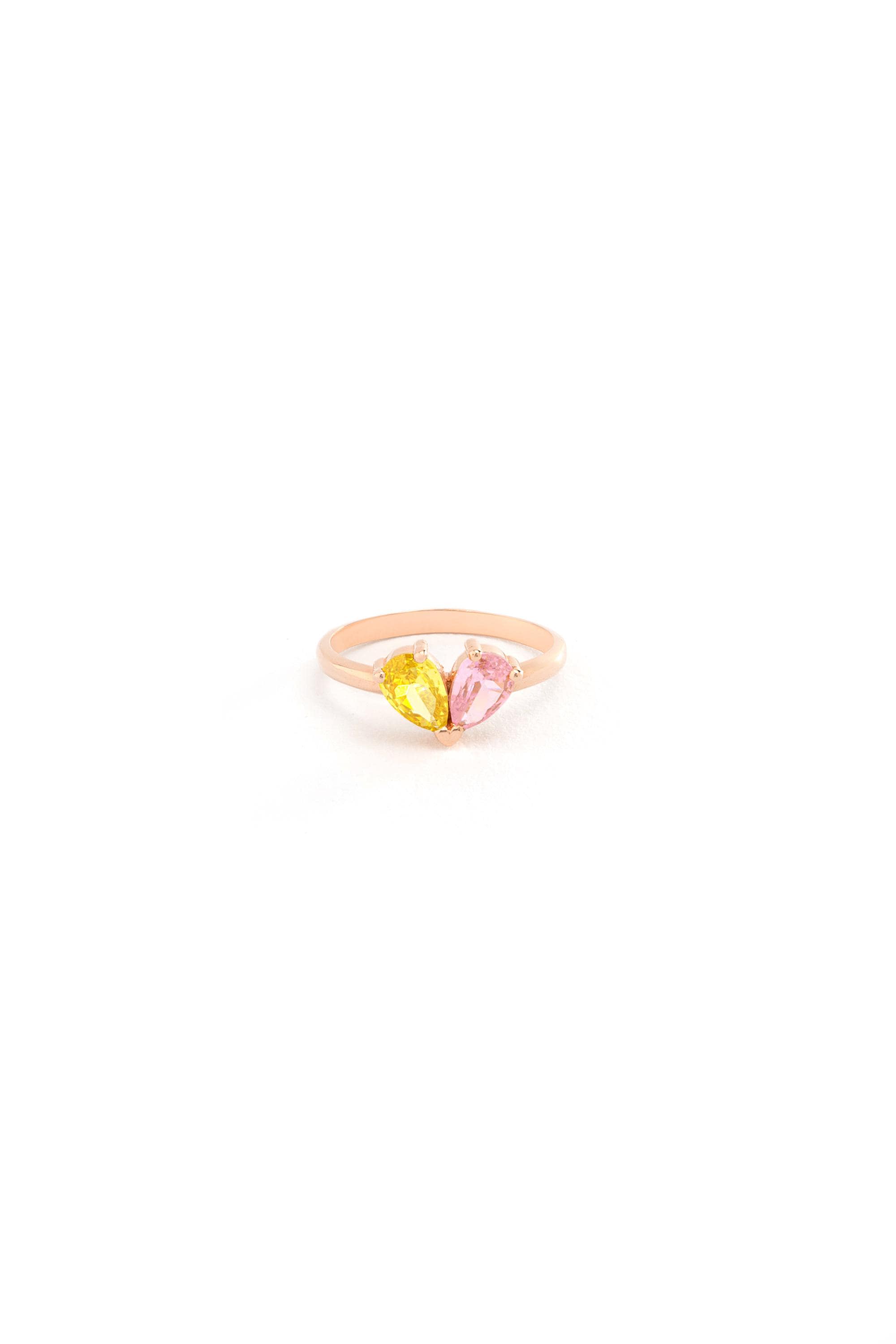 14K Gold Dual Pear Toi Et Moi Ring