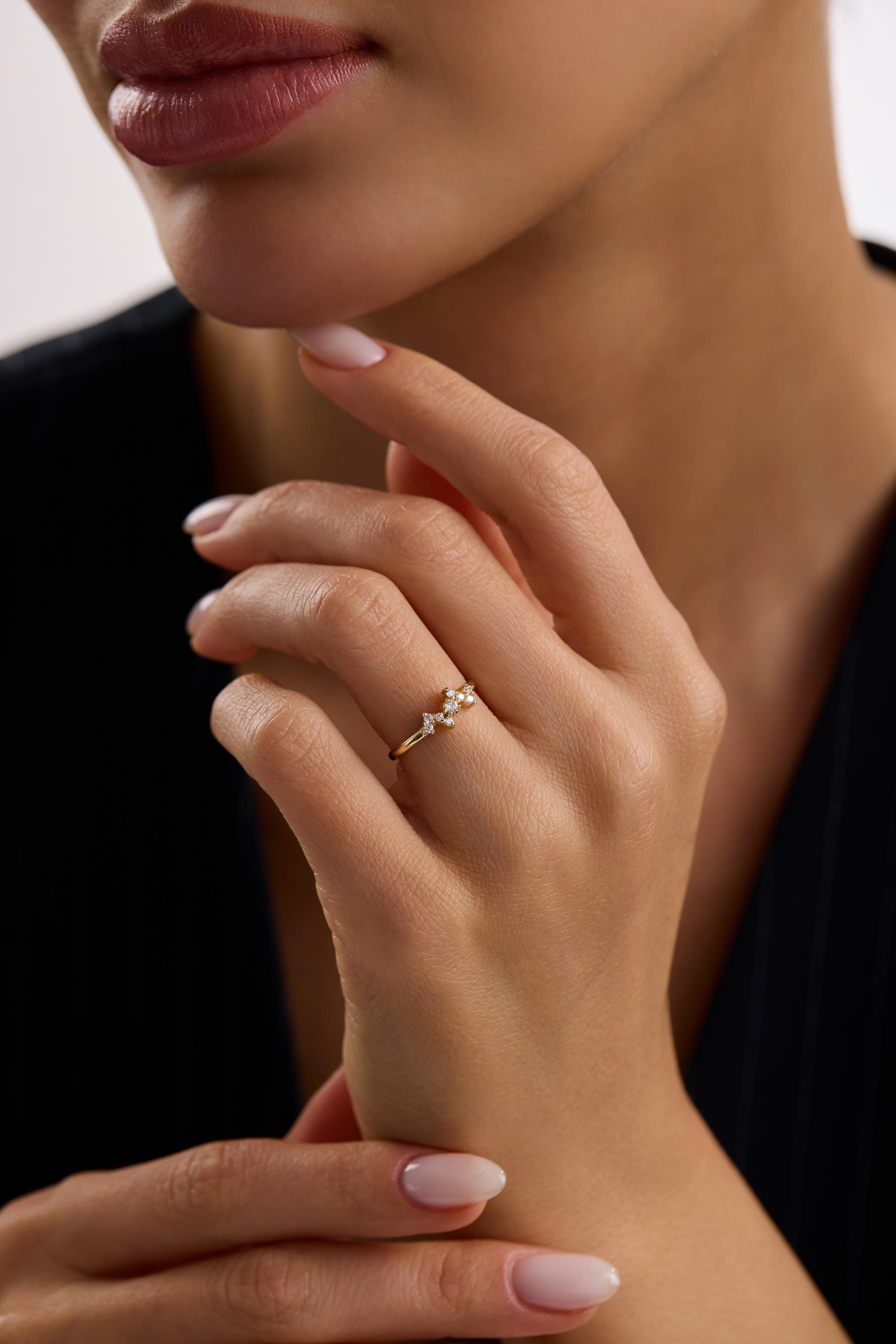 9 Stone Diamond Cluster Ring