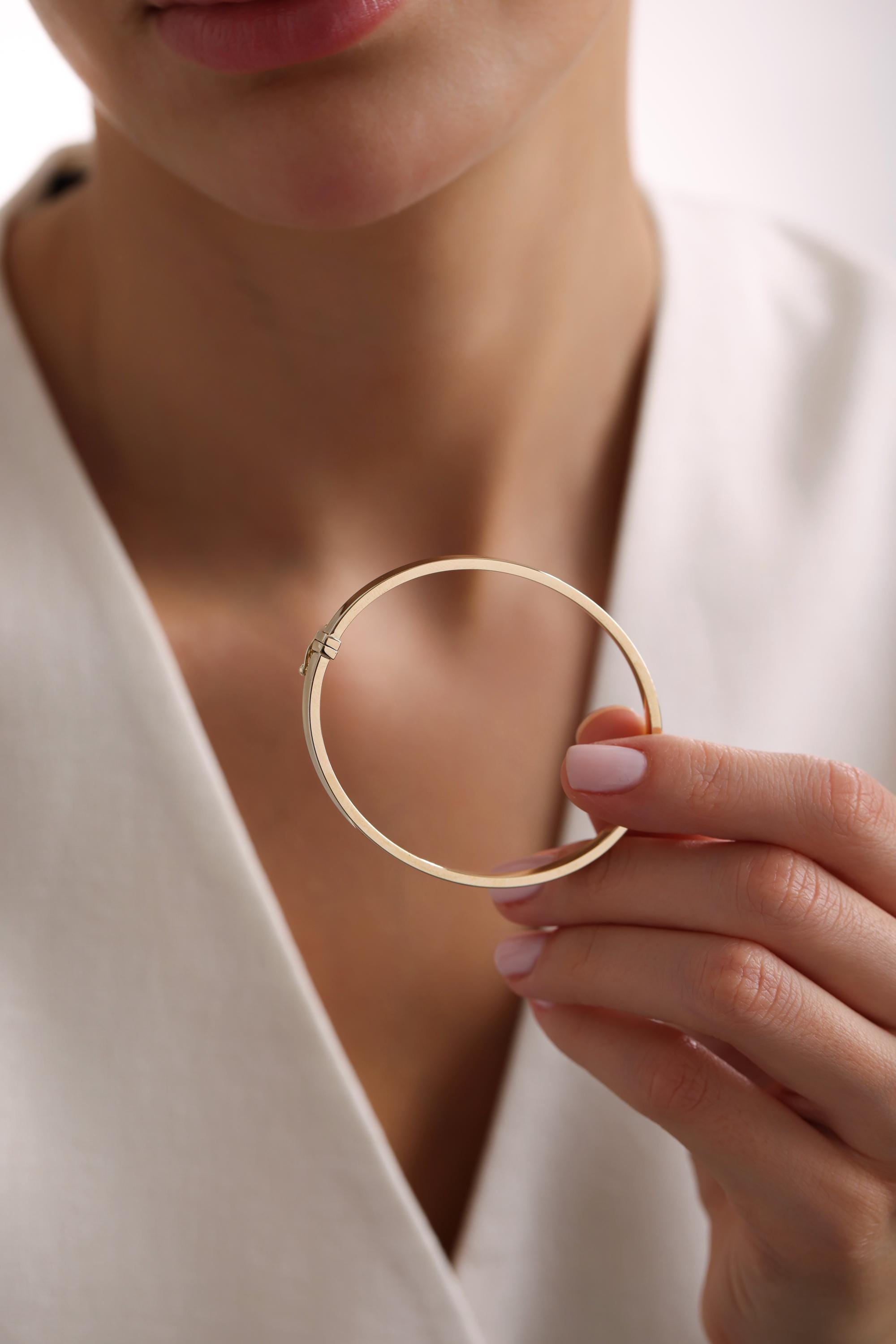 14k Flat Gold Bracelet Bangle