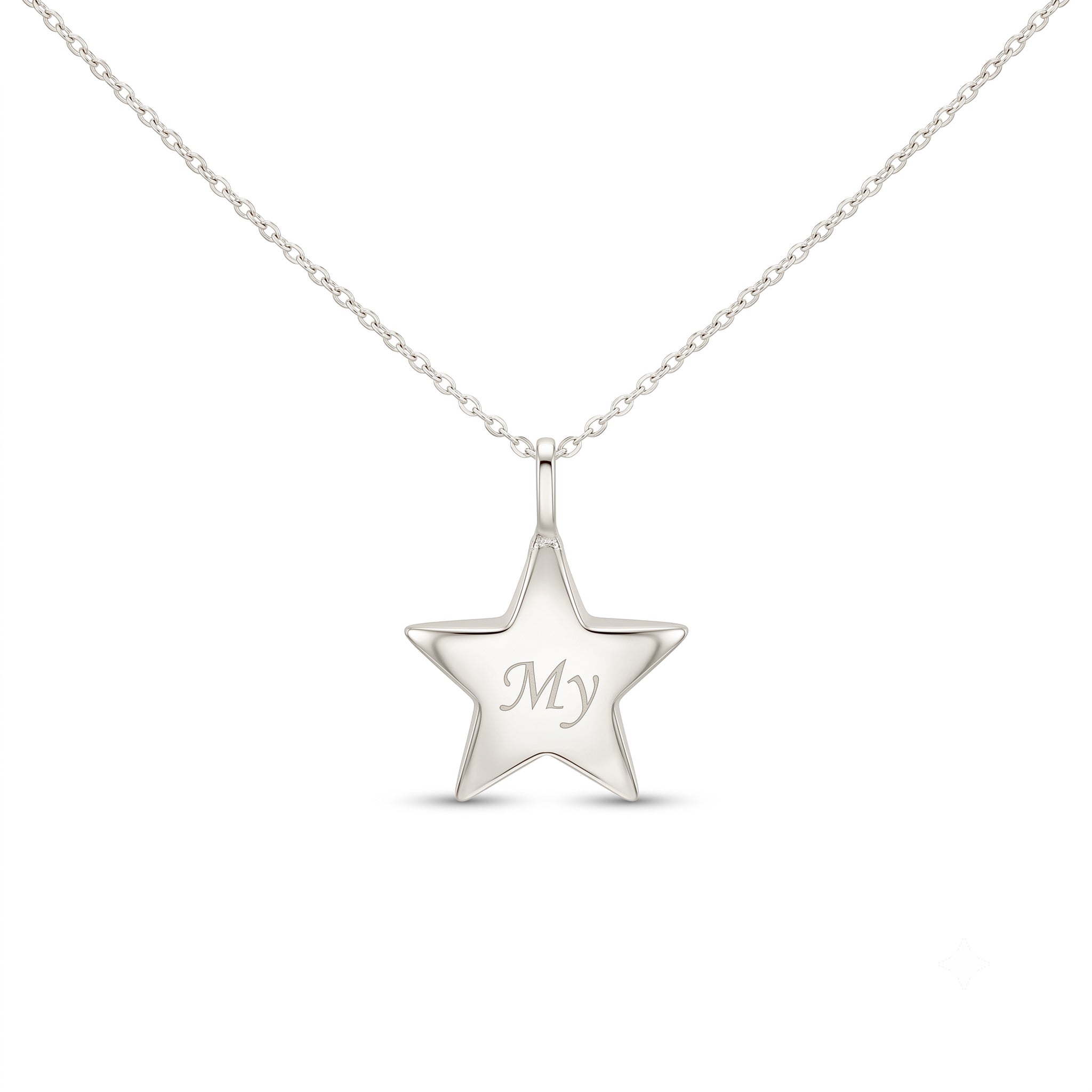 14K Gold 3D Star Urn Keepsake Memorial Pendant Necklace