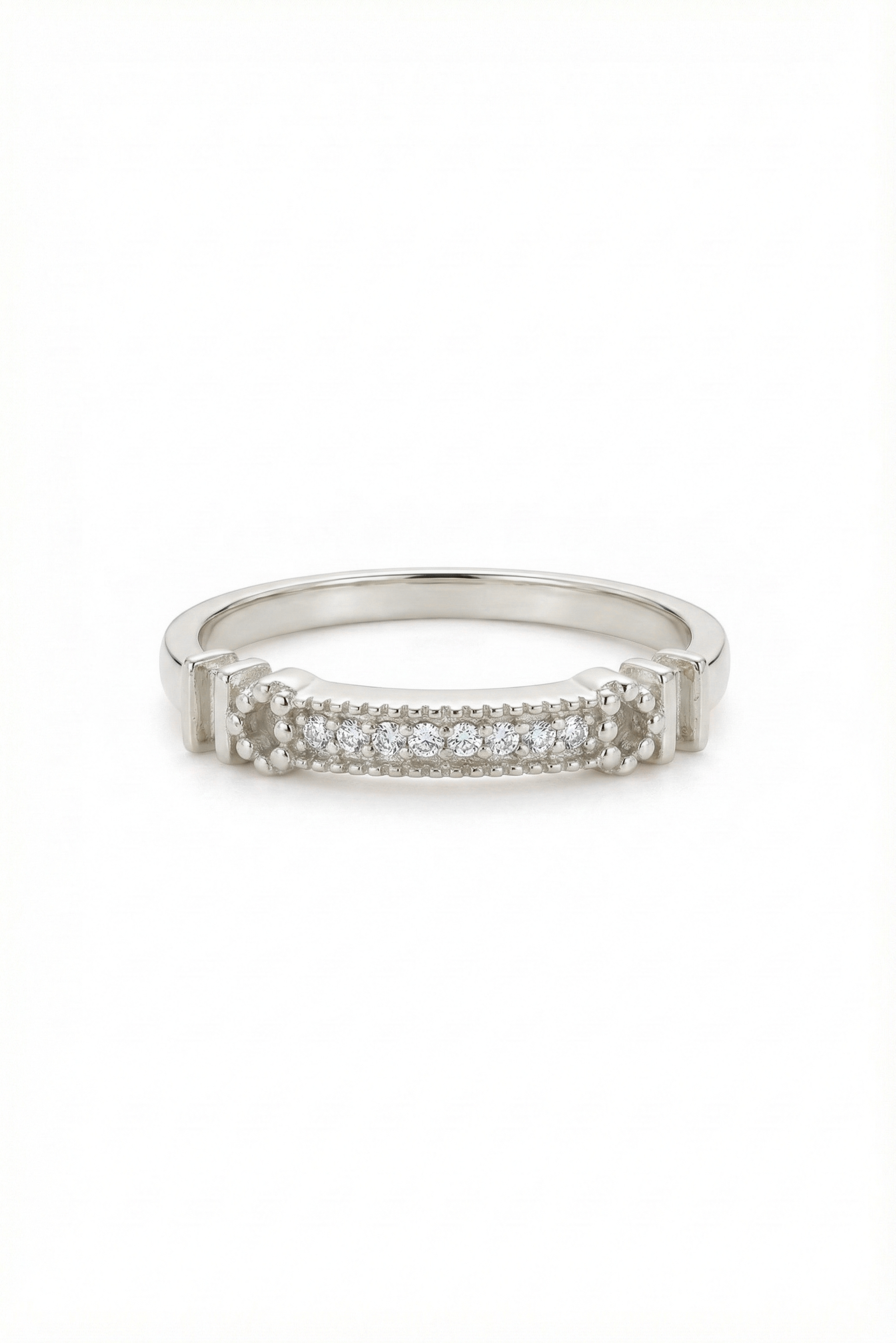 14k Gold Diamond Bar Ring