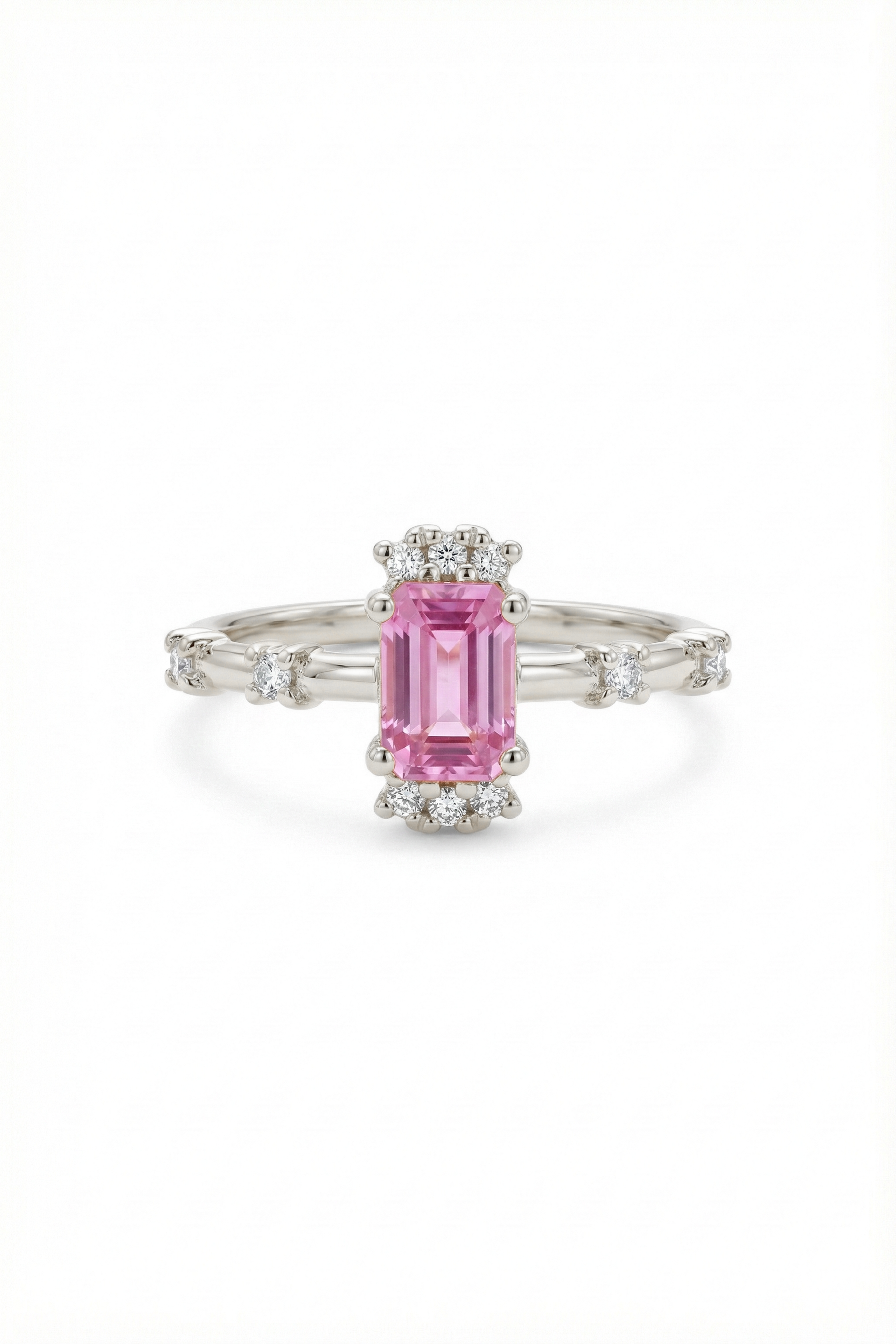 14k Gold Pink Sapphire Baguette Ring