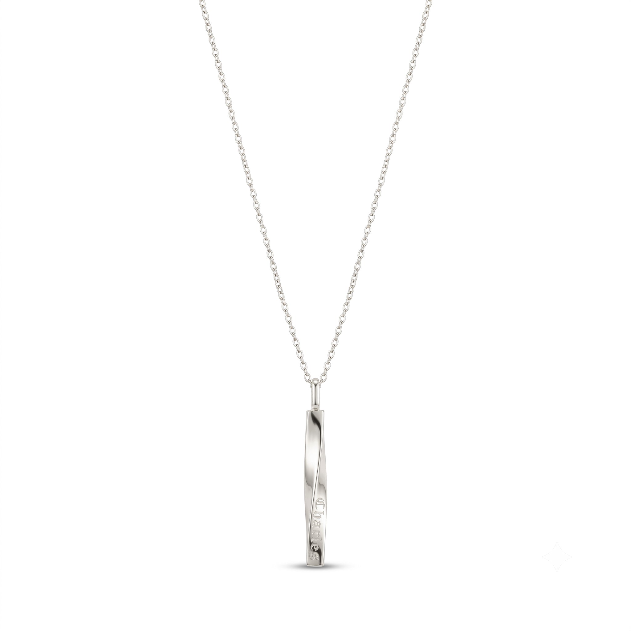14K Gold Twisted Vertical Bar Pendant Necklace