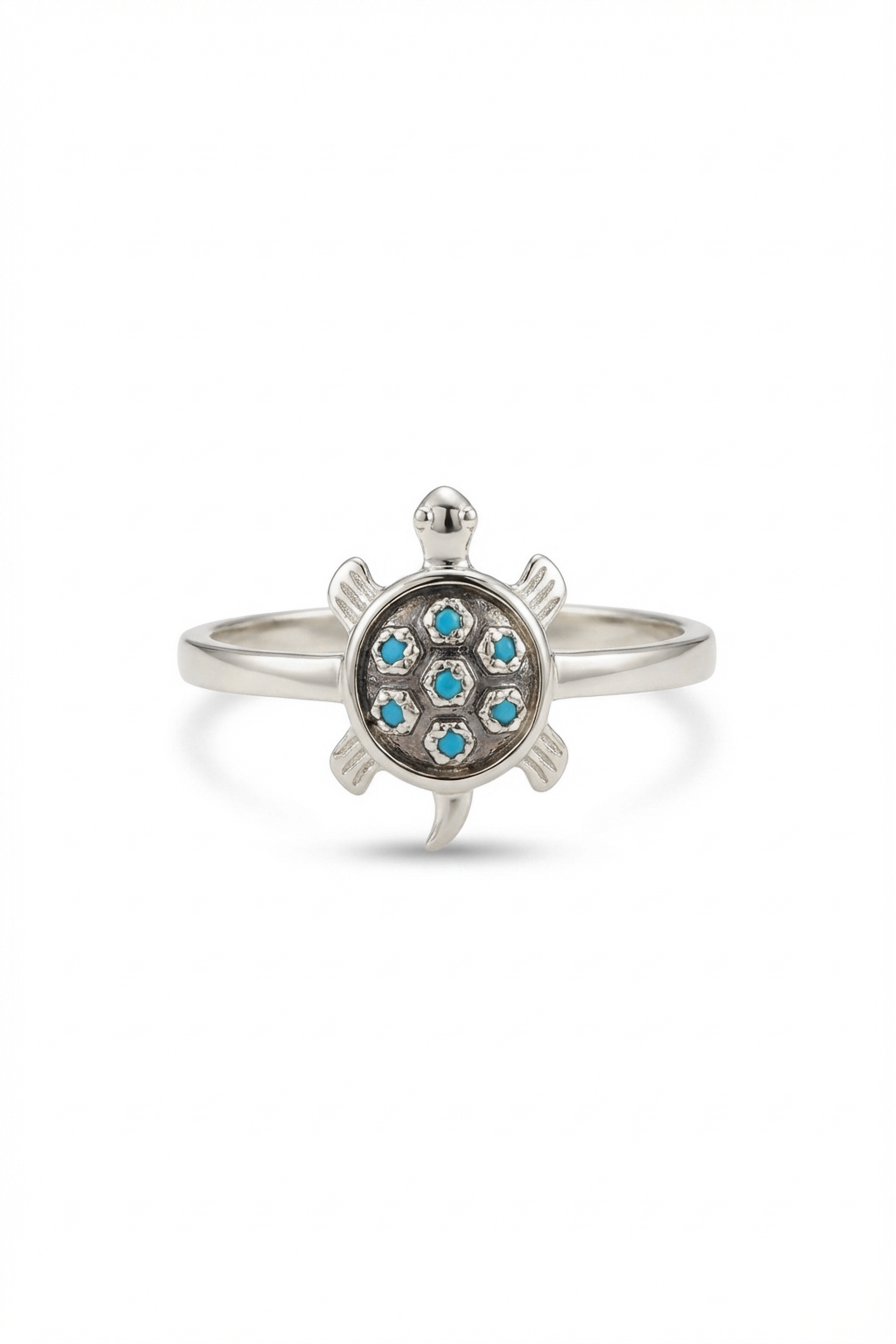 14k Gold Tortoise Blue Sapphire Ring
