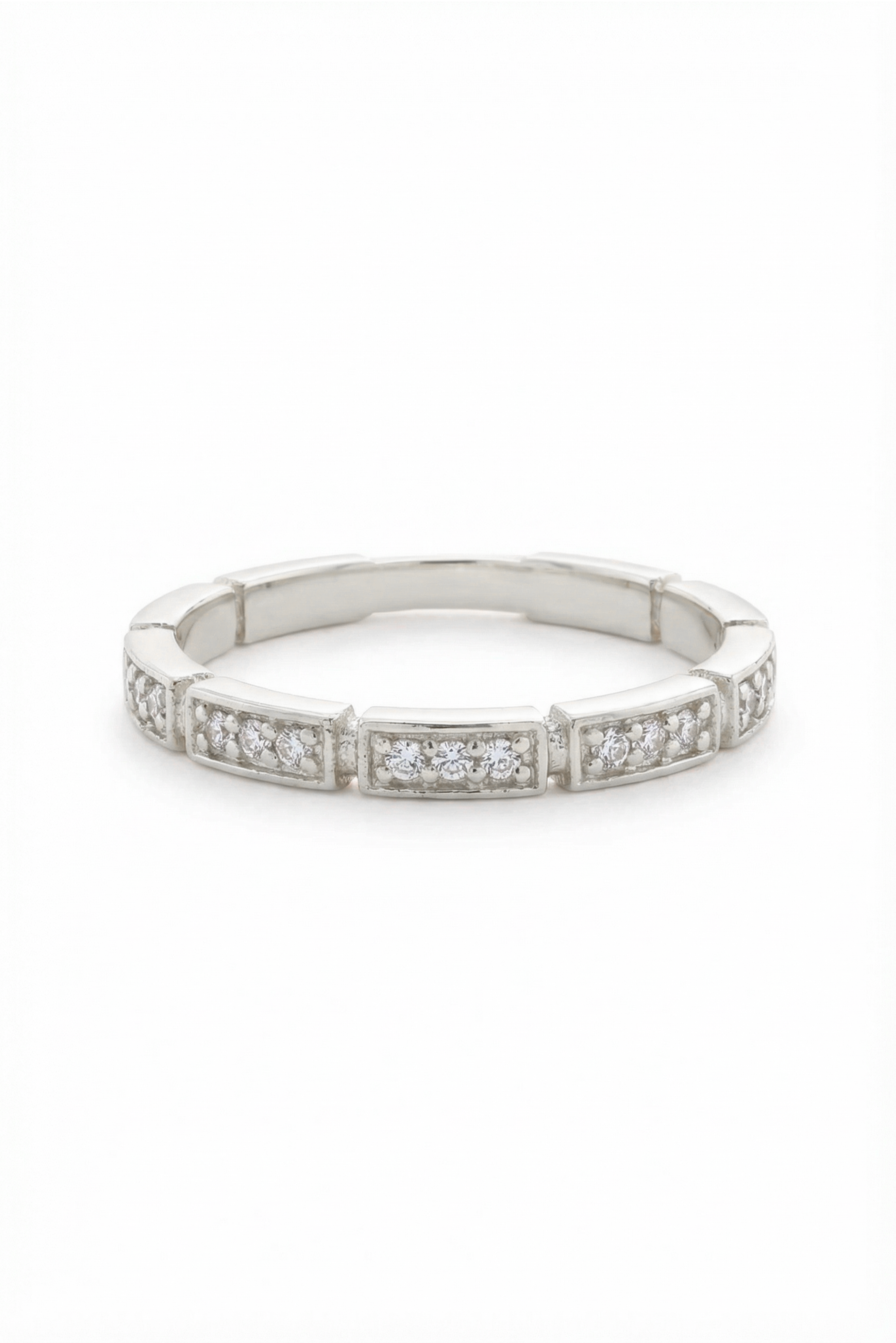 14k Gold Diamond Block Band