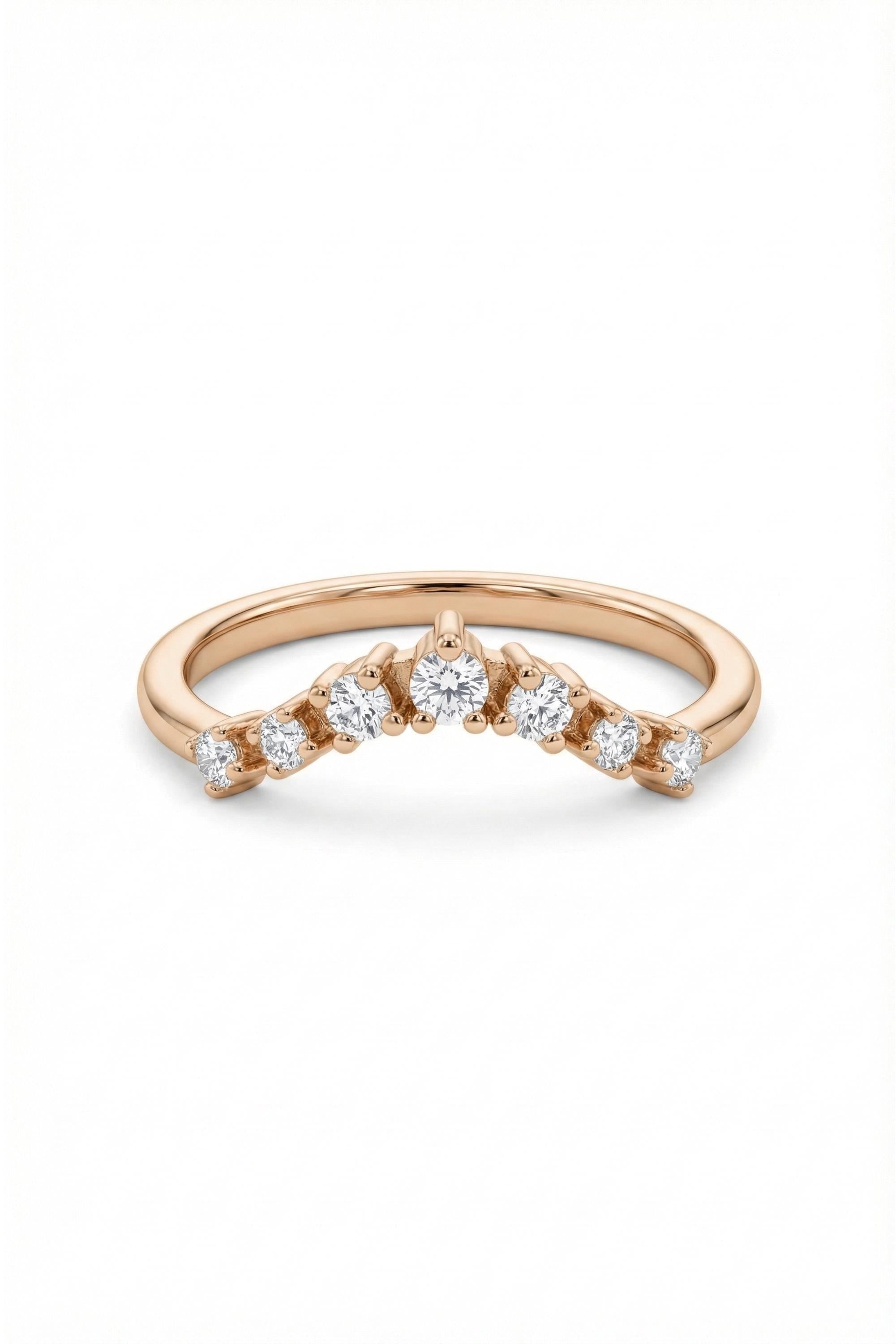 14K Gold Graduated Curve Diamond Band