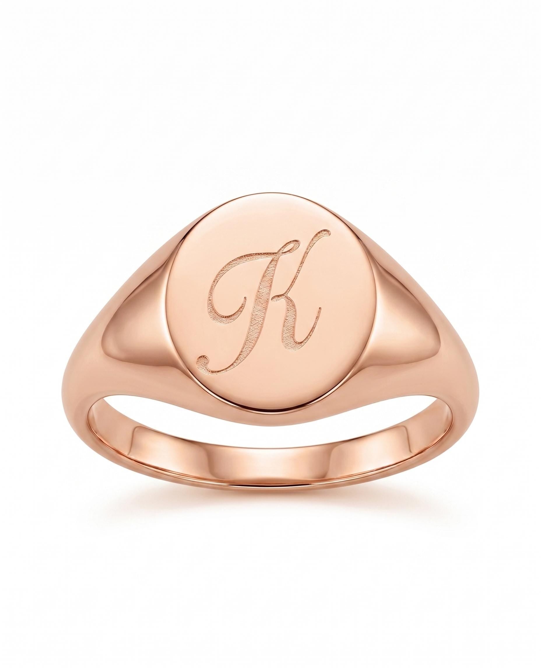 14K Personalized Gold Signet Ring