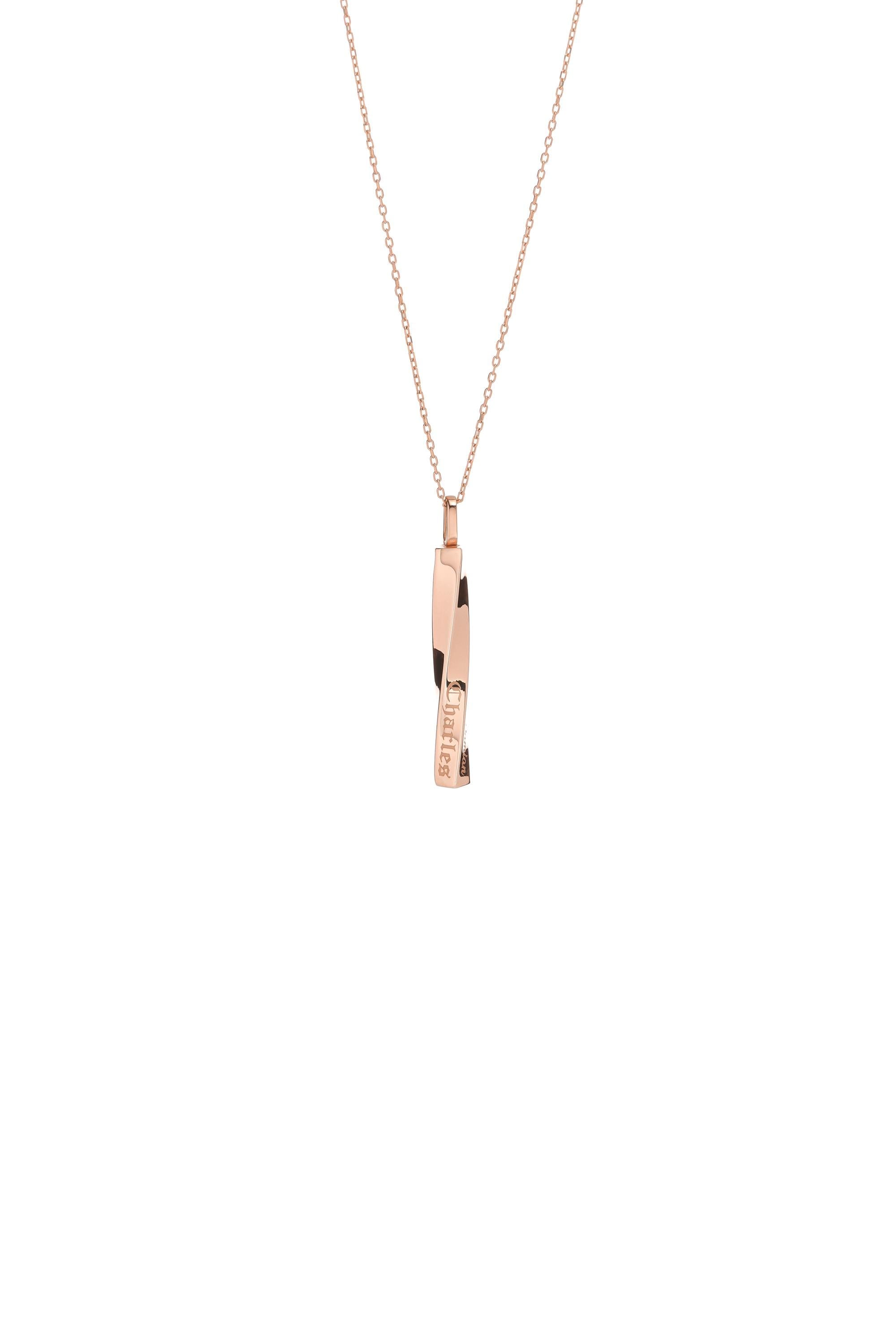Solid Gold Urn Necklace – Twisted Bar Memorial Pendant