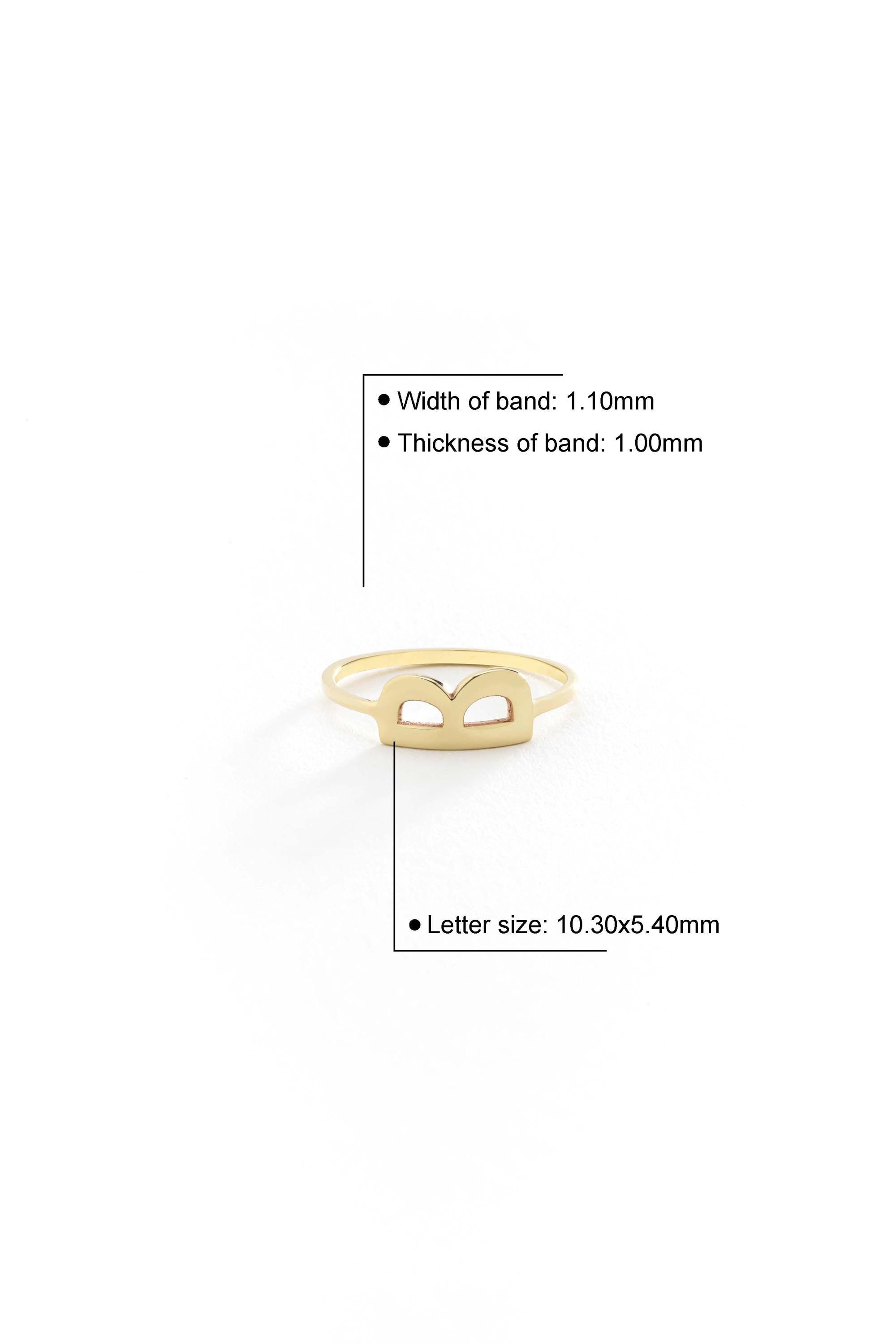 14k Solid Gold Initial Ring