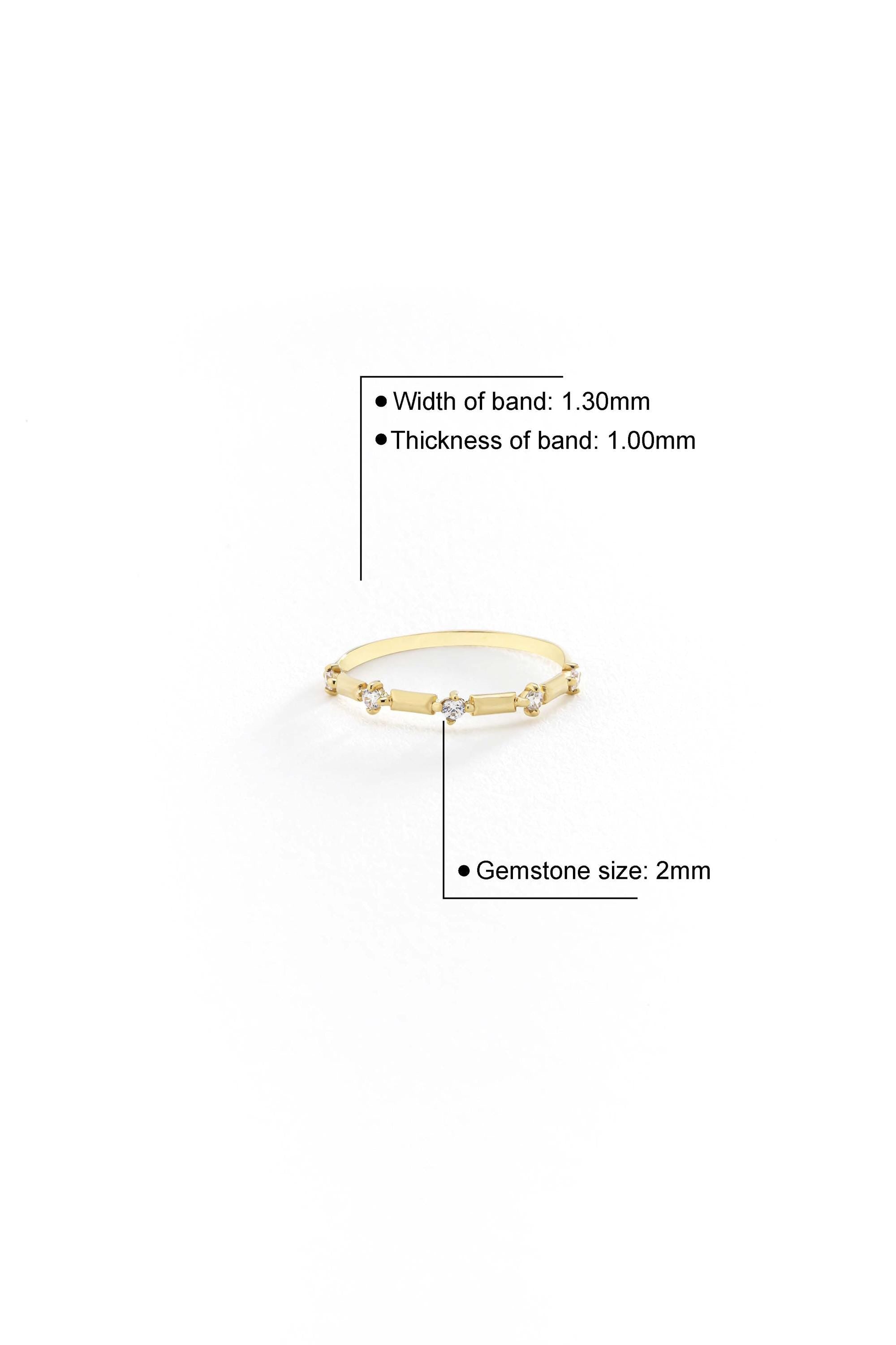 14k Gold Five Stone Wedding Ring