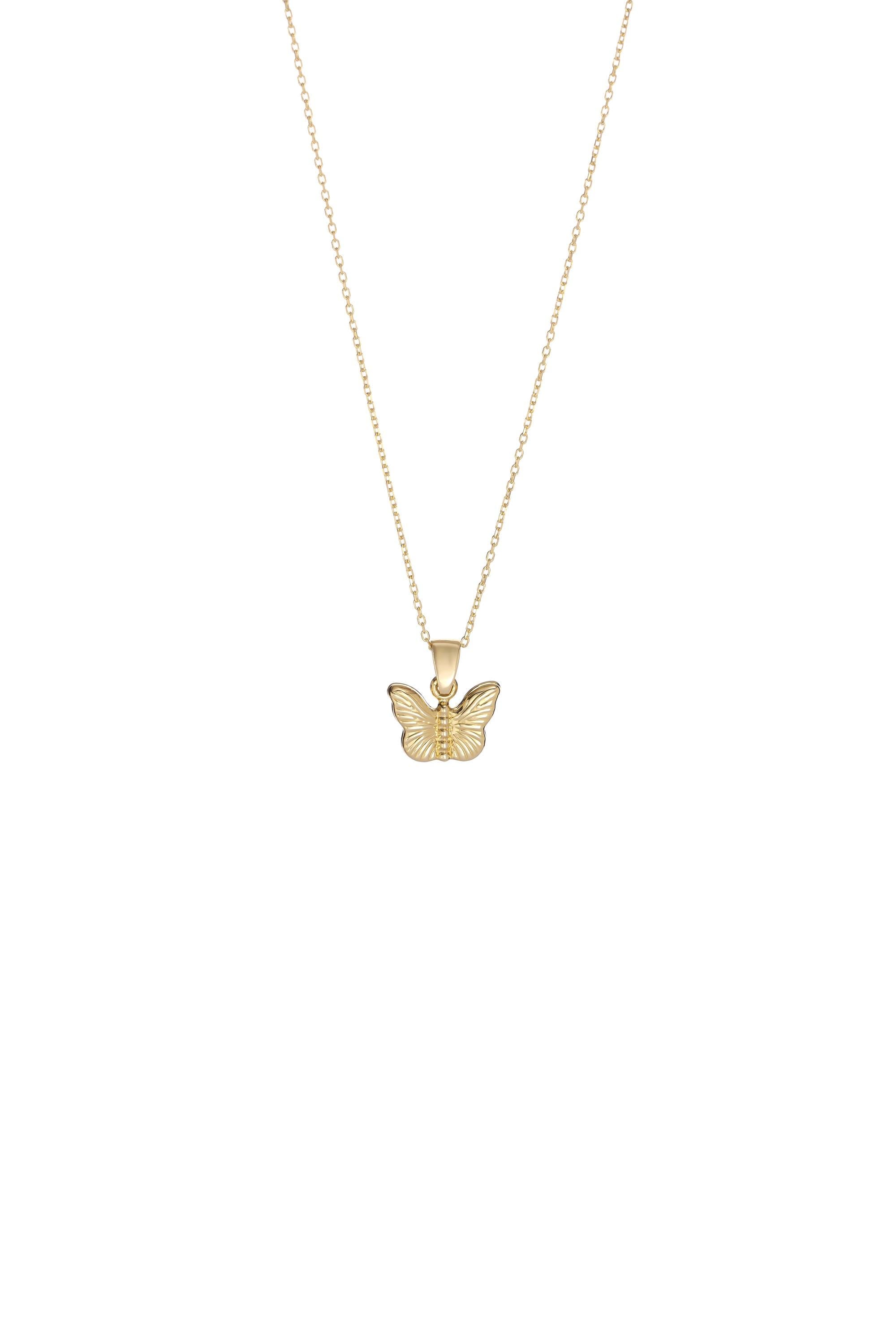 14K Gold Angel Pendant Necklace