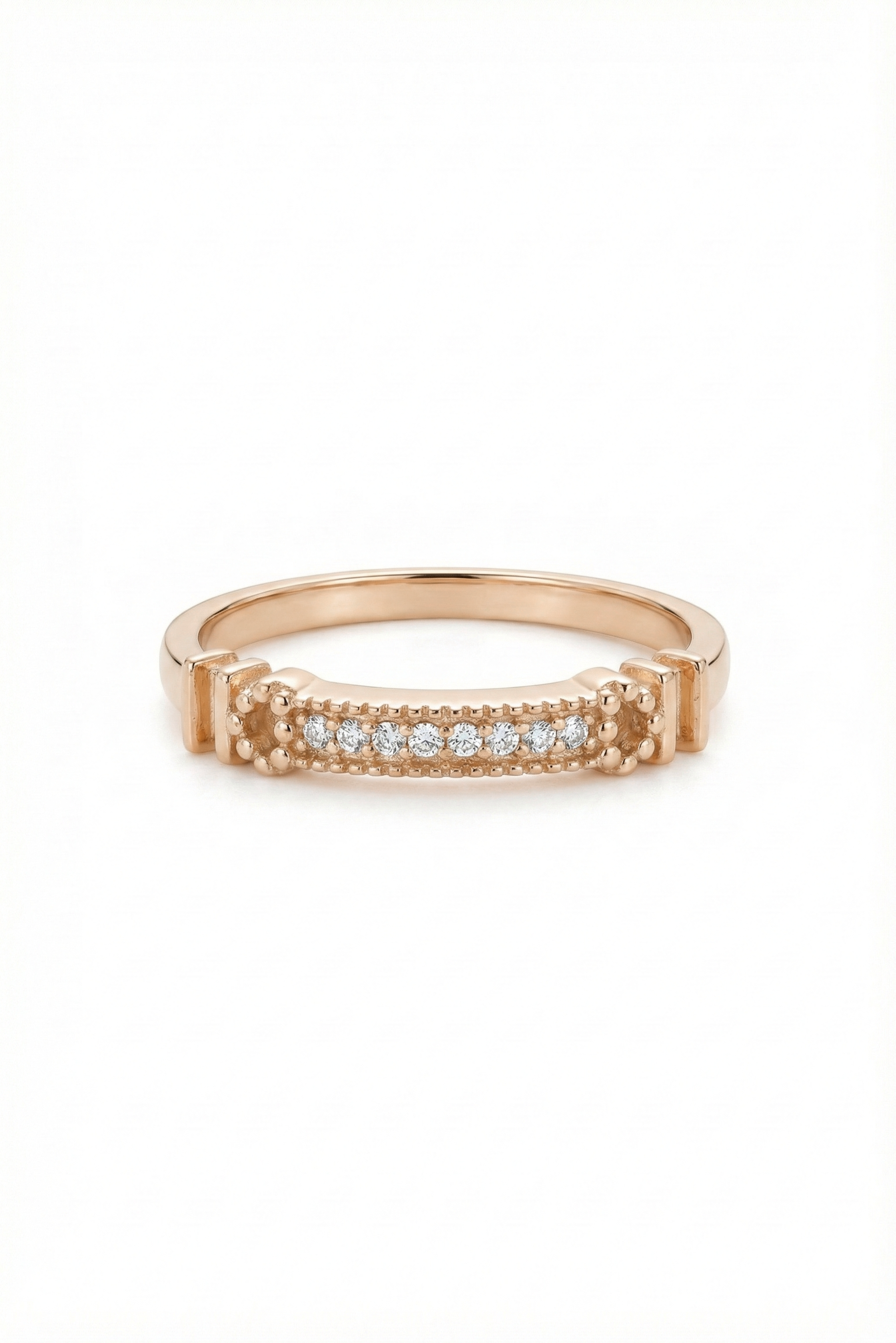 14k Gold Diamond Bar Ring
