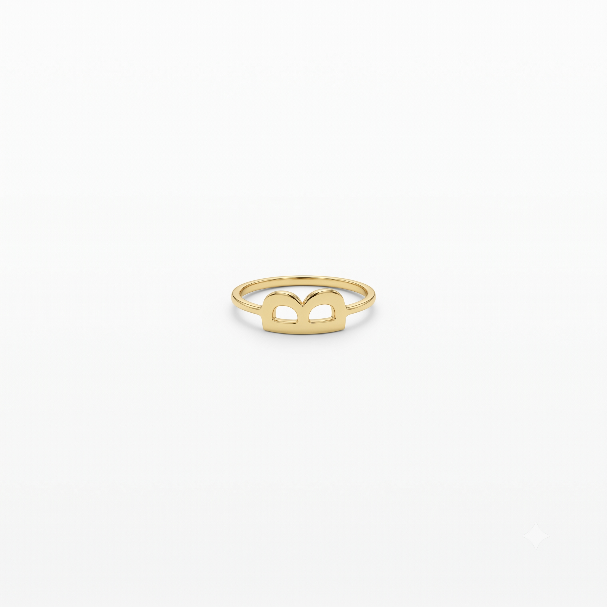 14K Gold Polished Initial Stacking Ring