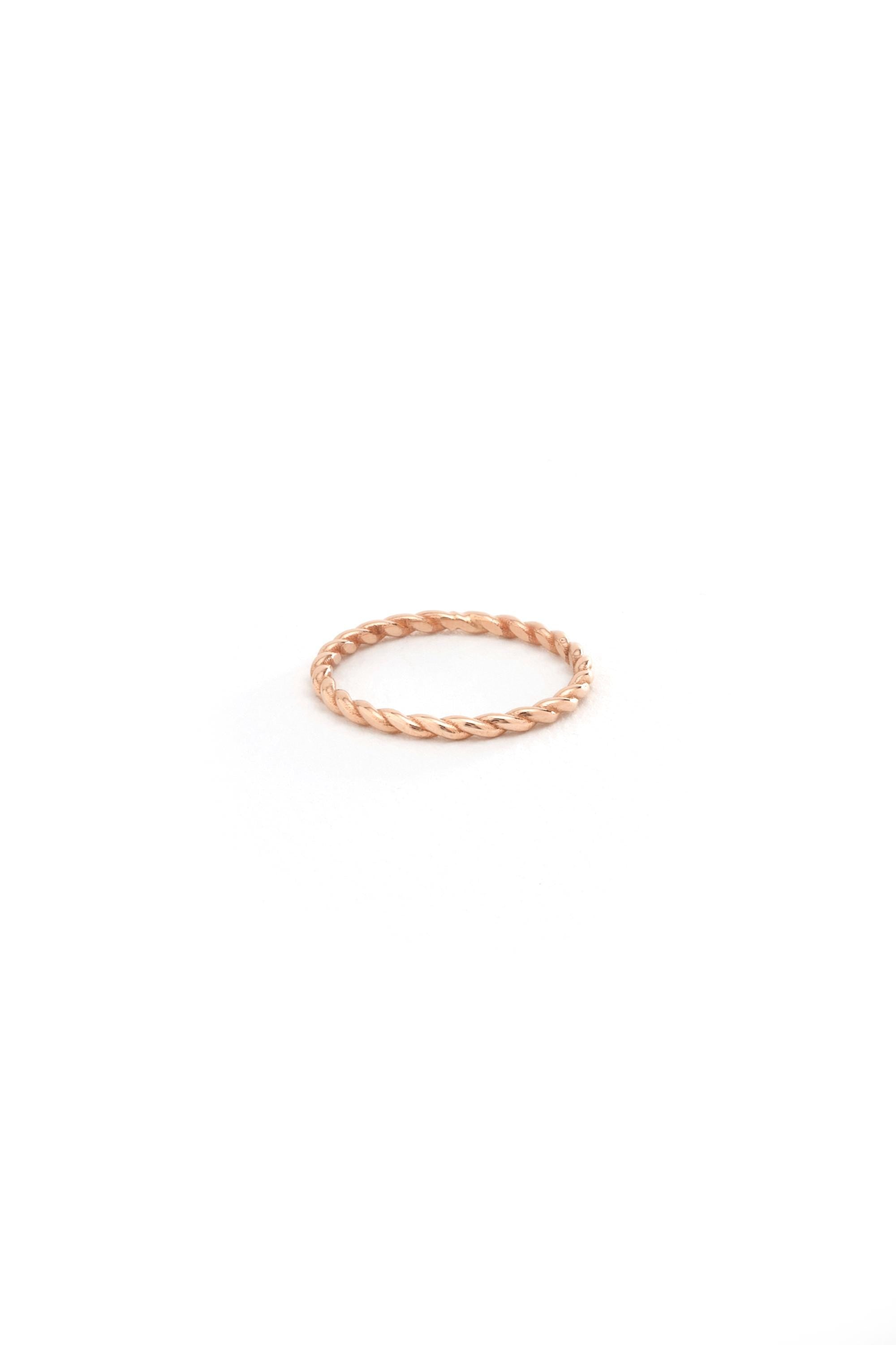 14K Solid Gold Twisted Rope Ring