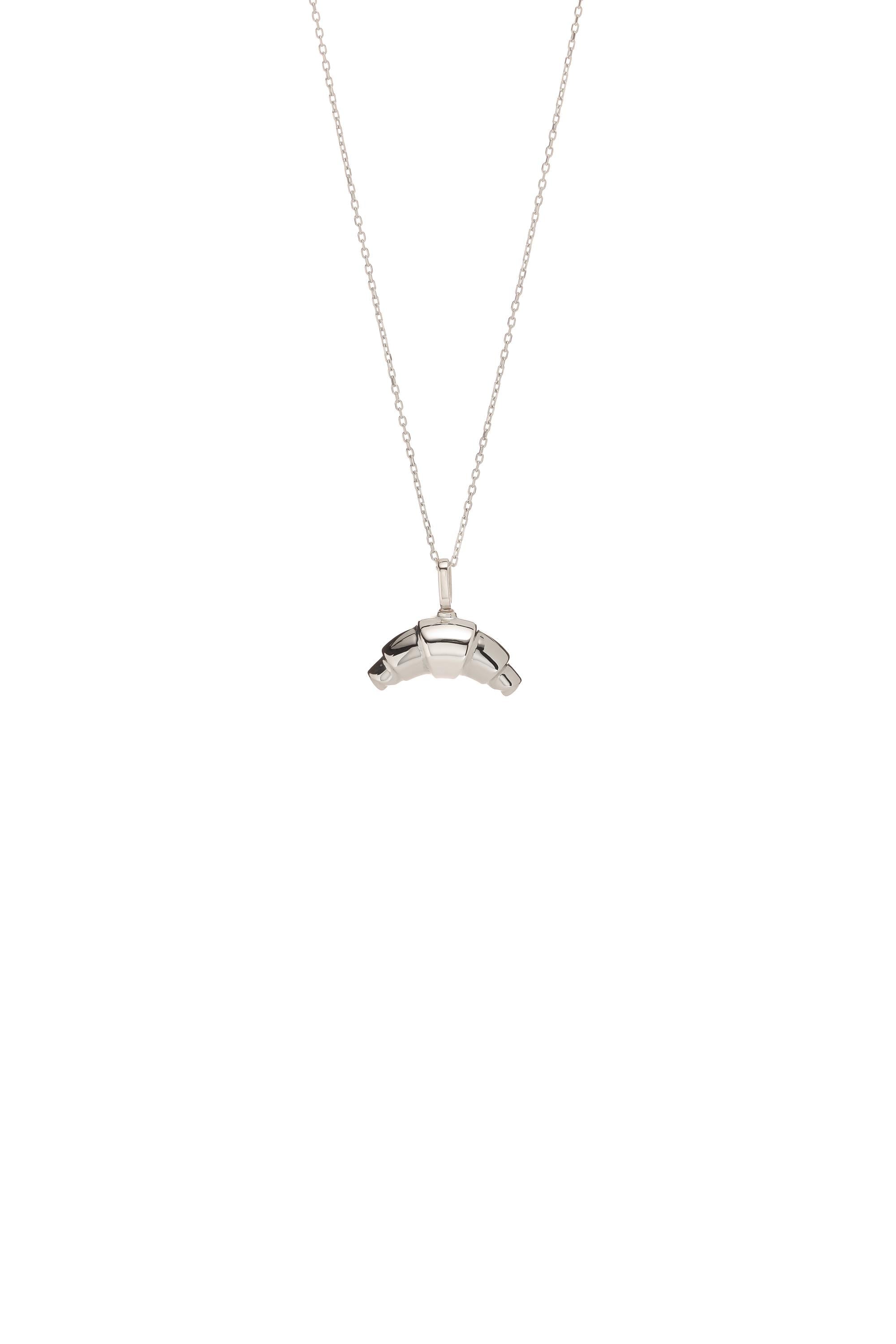 14K Gold Croissant Pendant Necklace