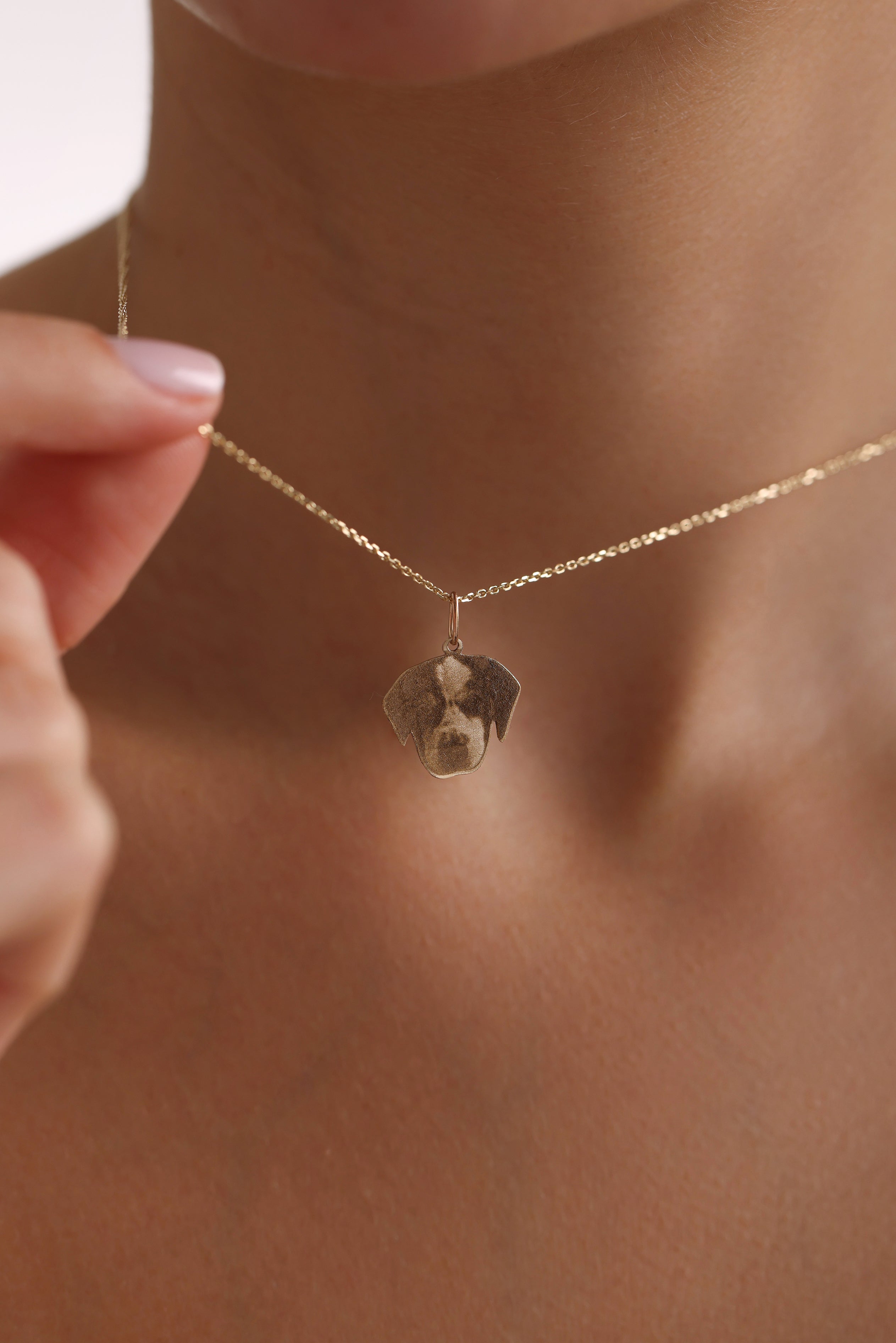 14k Gold Puppy Charm Necklace