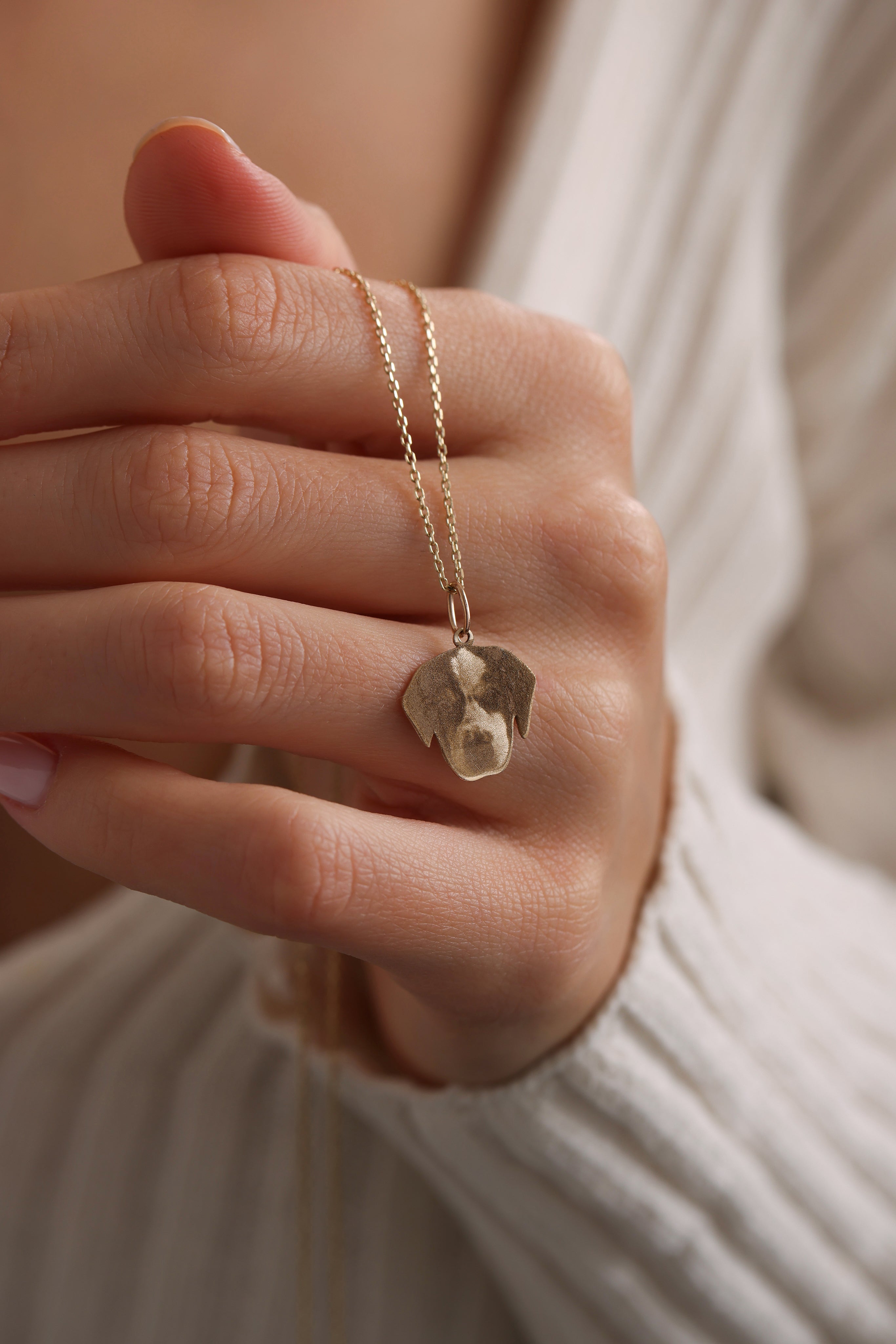 14k Gold Puppy Charm Necklace