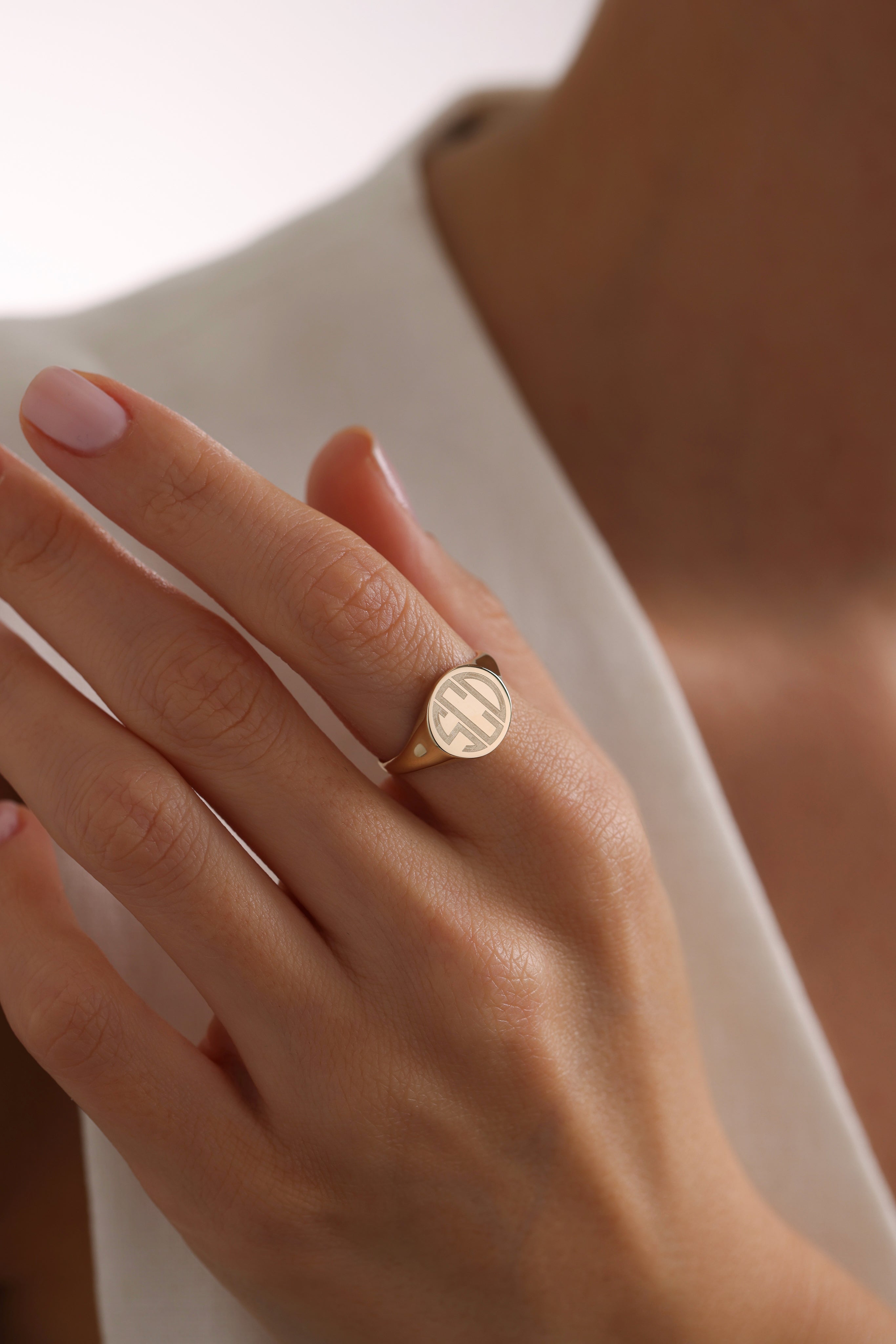 14k Gold Large Signet Ring