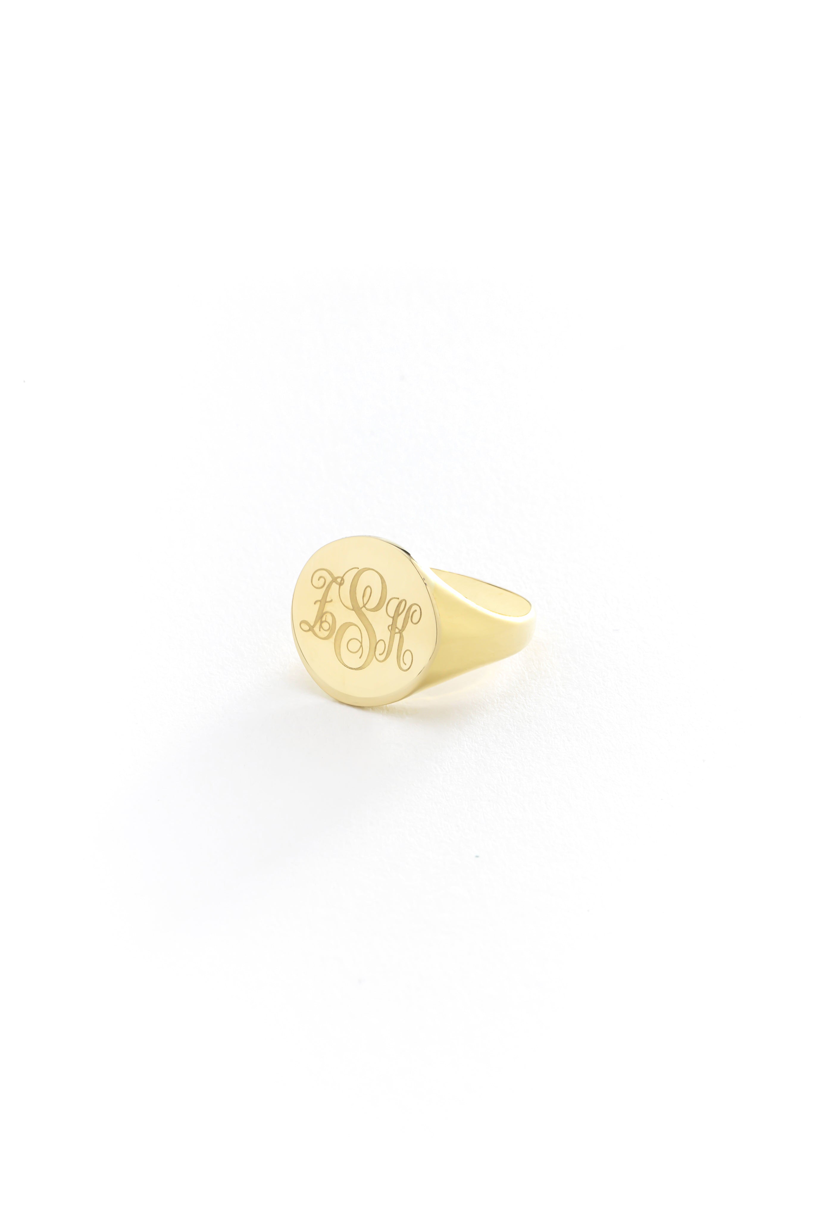 14k Gold Xlarge Signet Ring