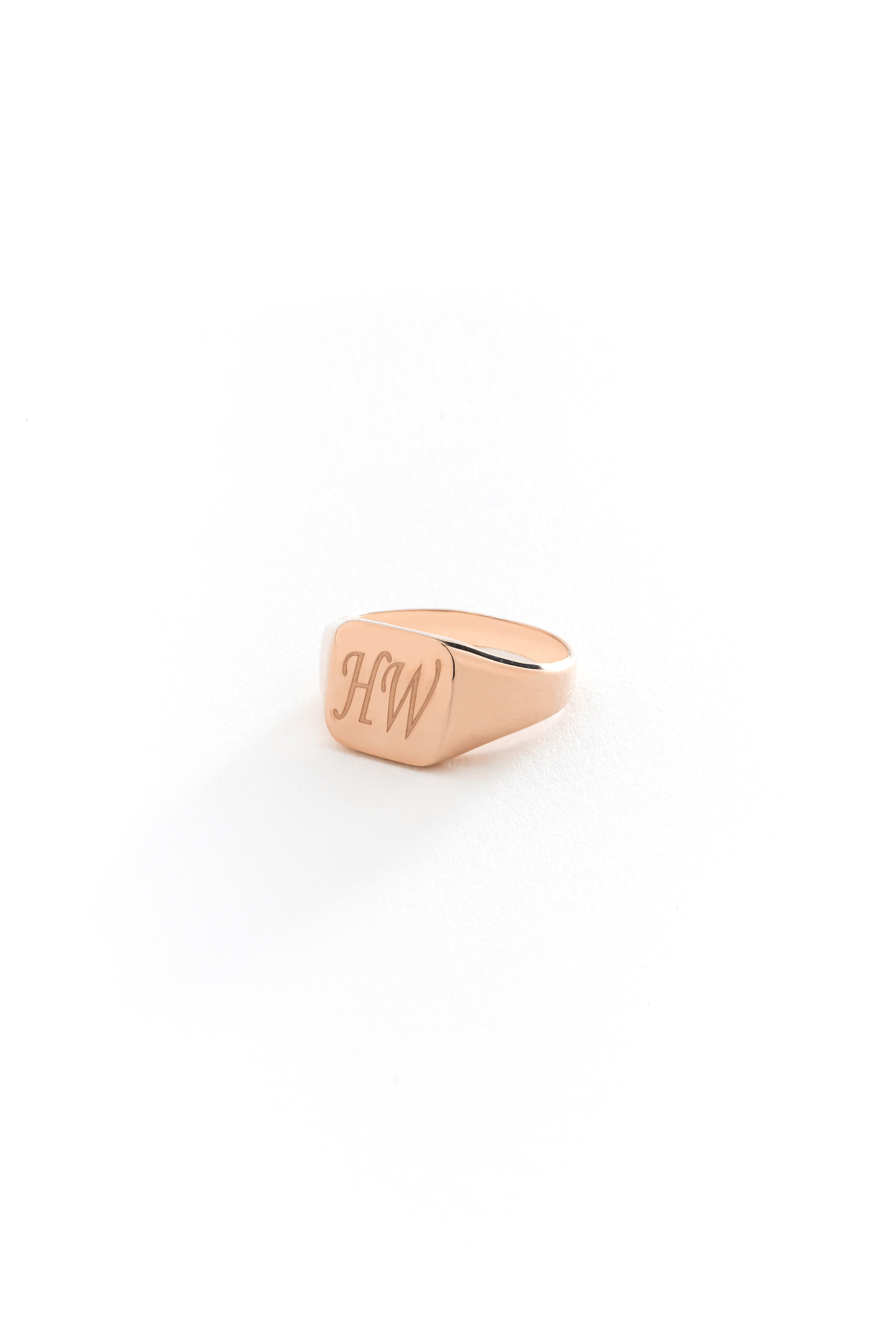 14k Gold Signet Men Ring